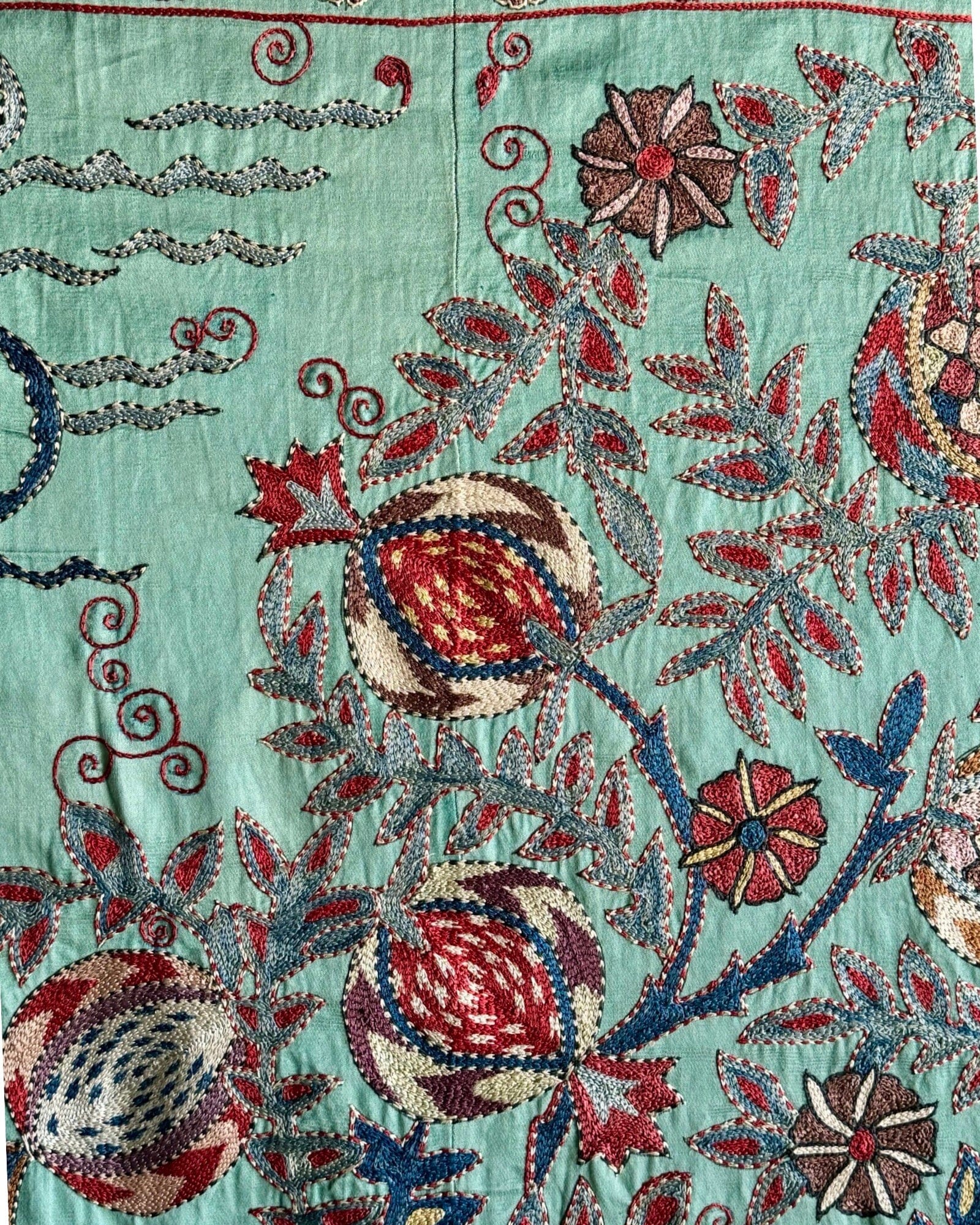 Hand Stitched All Silk Suzani (CSSU084644| 64 x 83") Suzani Aziz Suzani