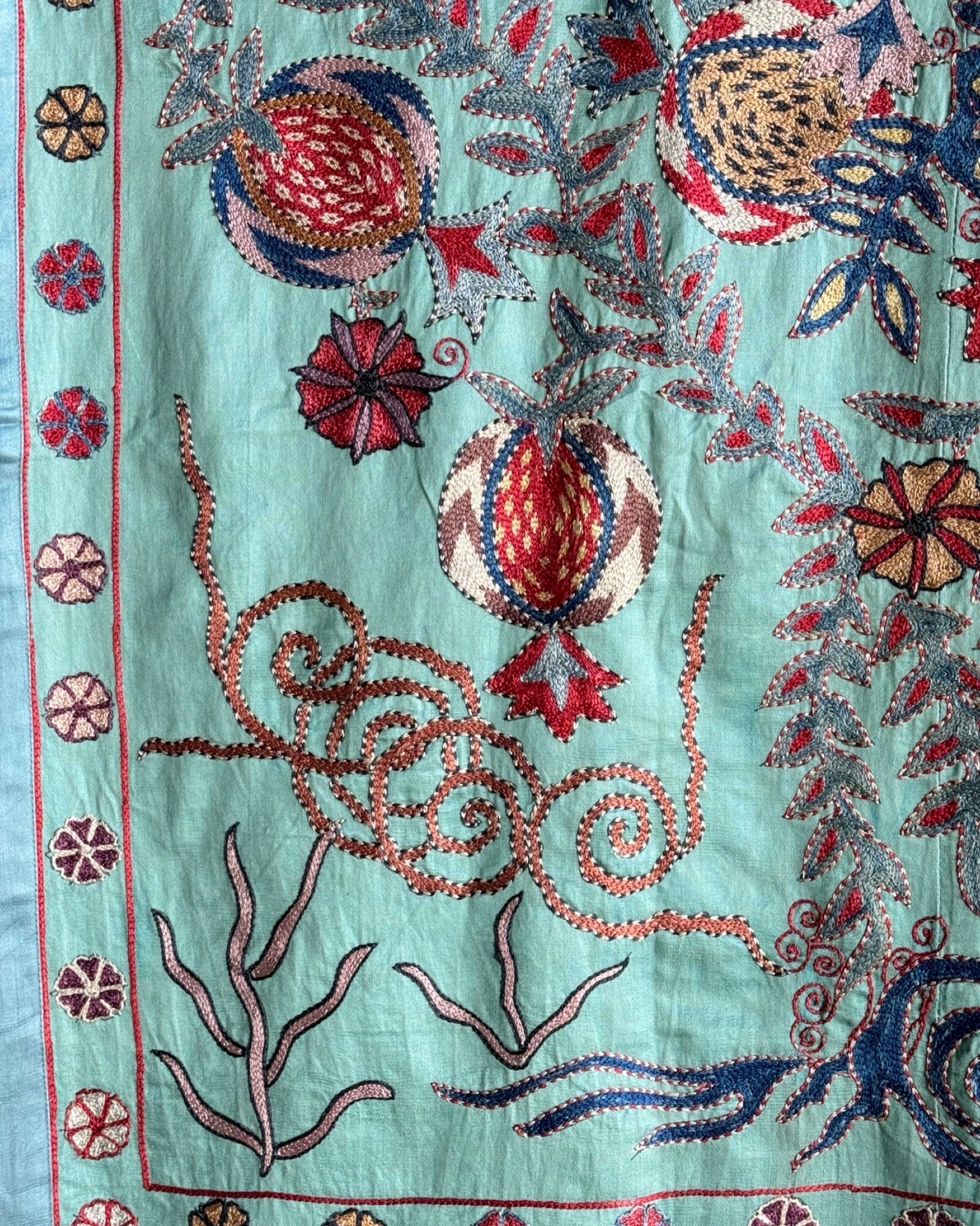 Hand Stitched All Silk Suzani (CSSU084644| 64 x 83") Suzani Aziz Suzani