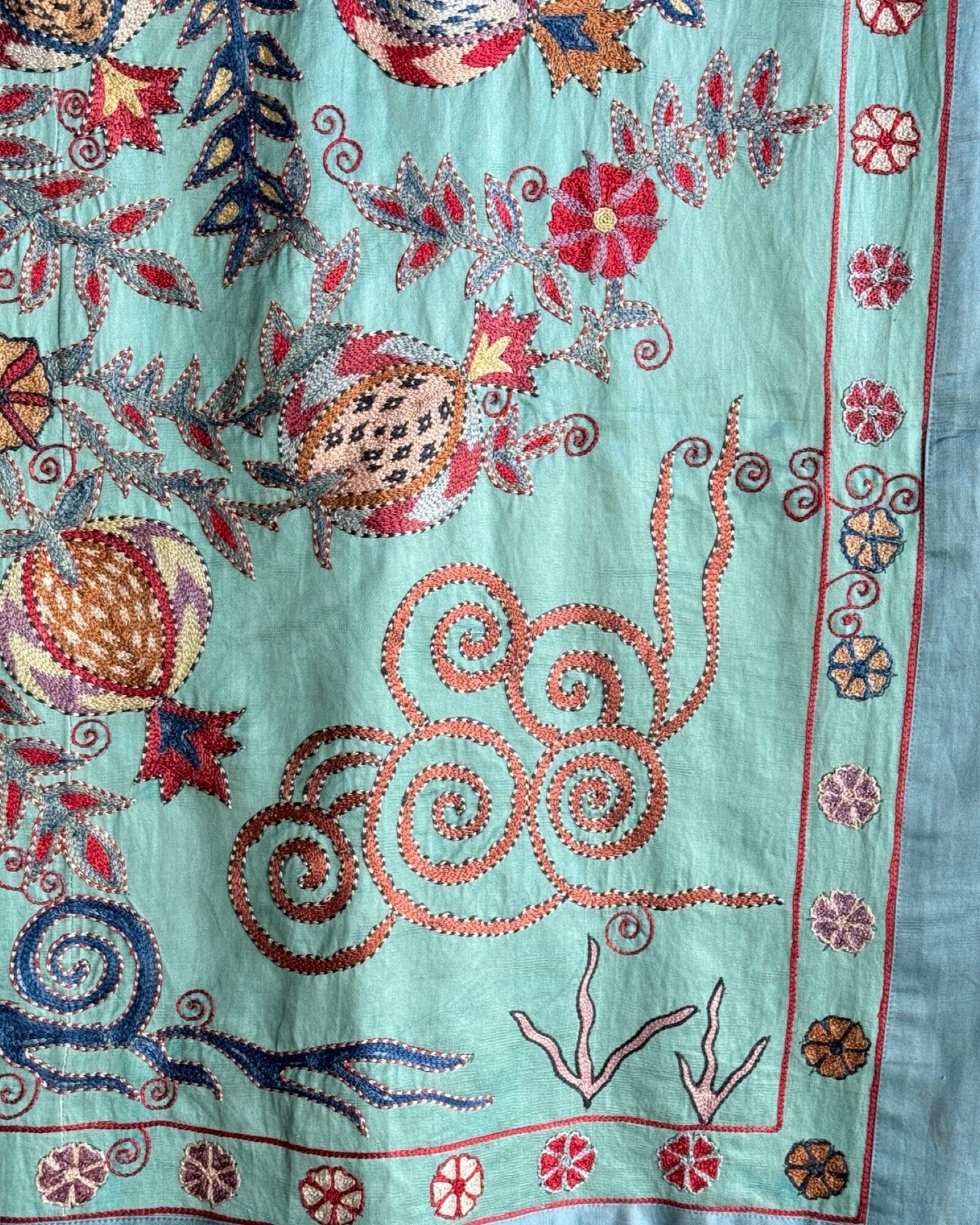 Hand Stitched All Silk Suzani (CSSU084644| 64 x 83") Suzani Aziz Suzani