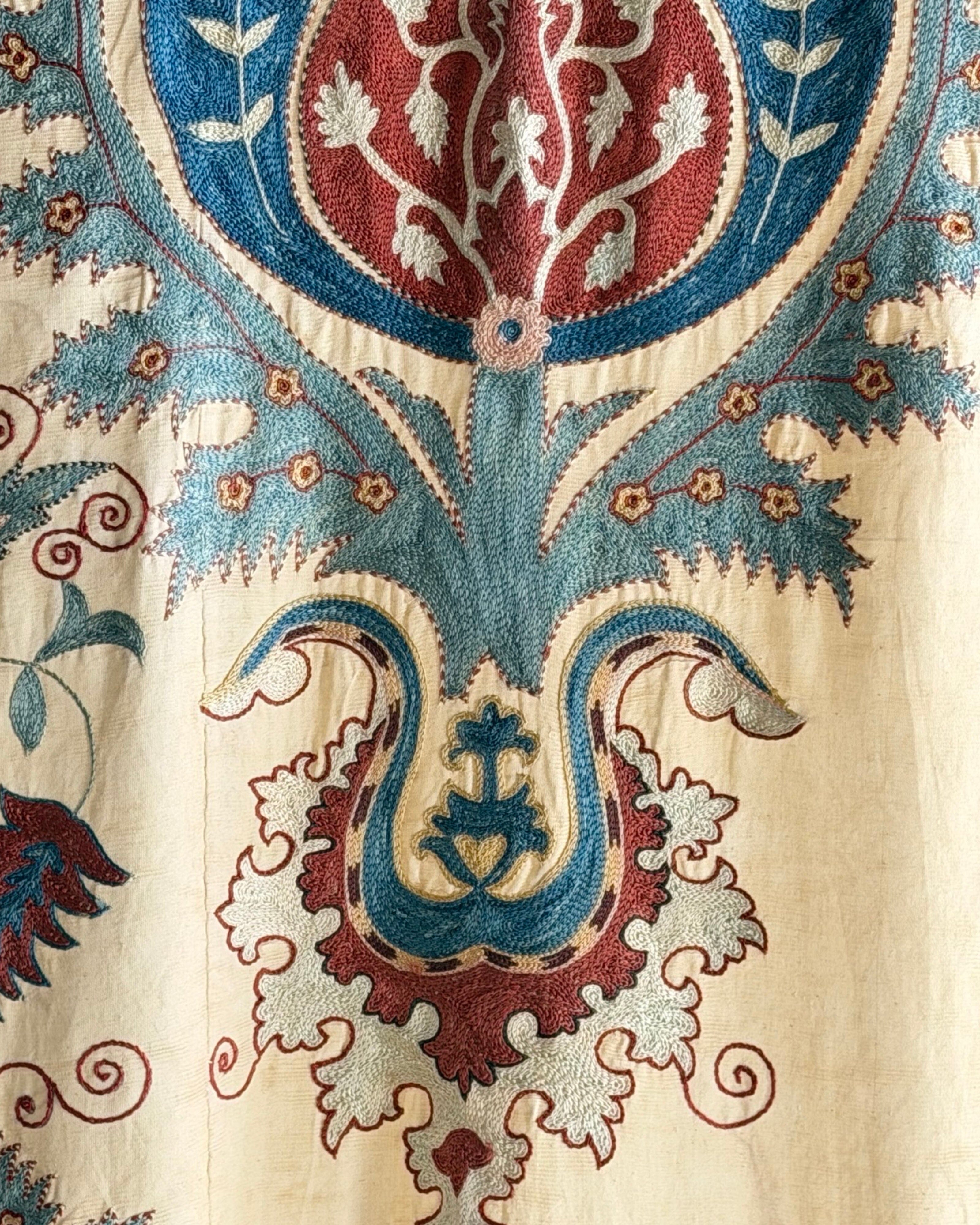 Hand Stitched All Silk Suzani (CSSU231222 | 61 x 88") Suzani Aziz Suzani