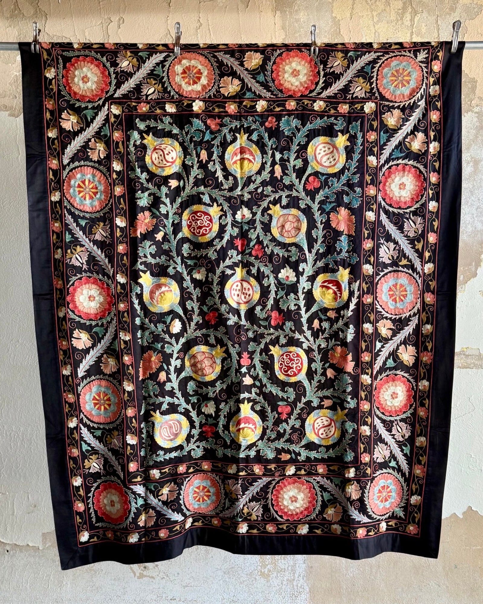 Hand Stitched All Silk Suzani (CSSU44125| 64 x 81") Suzani Aziz Suzani