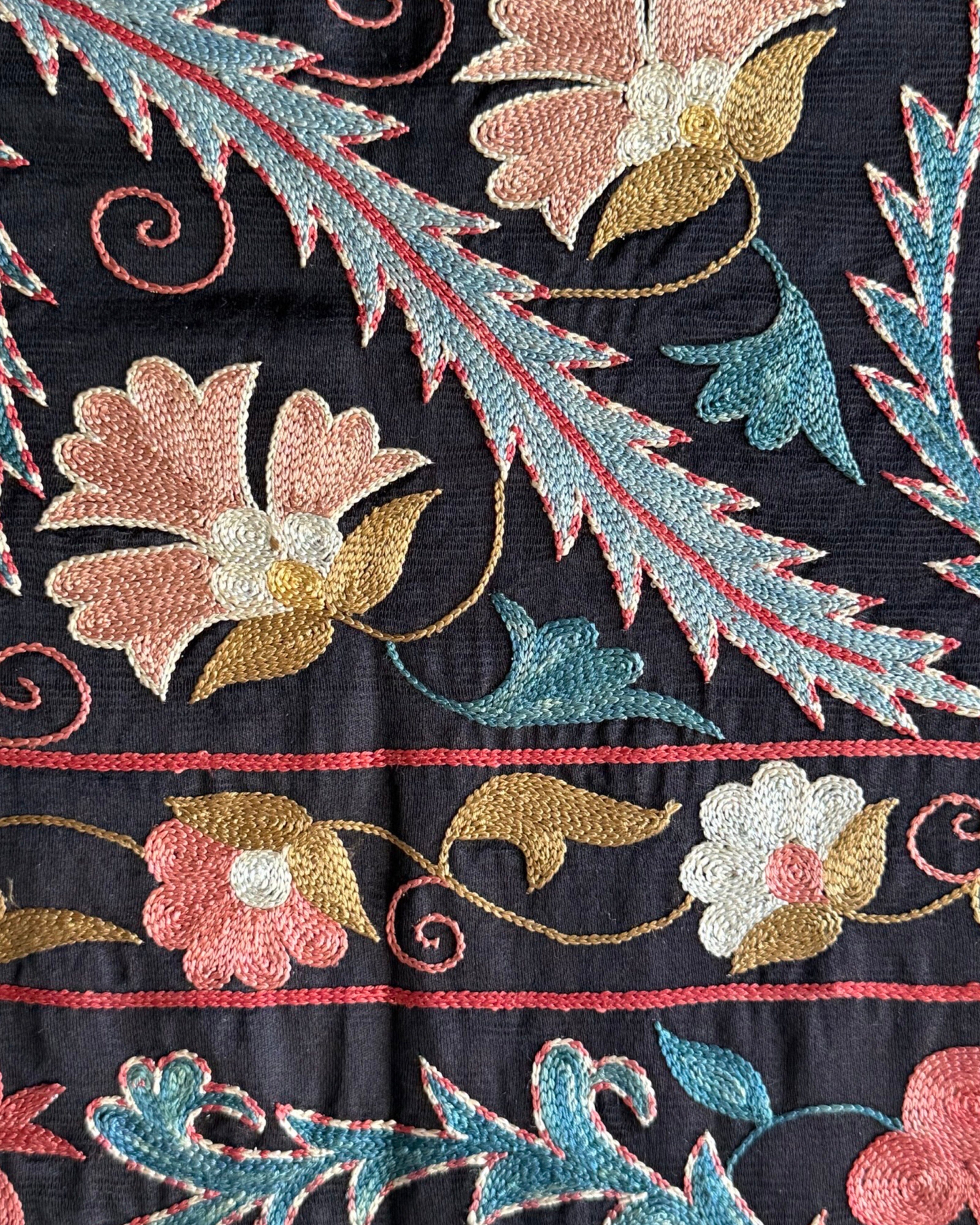 Hand Stitched All Silk Suzani (CSSU44125| 64 x 81") Suzani Aziz Suzani