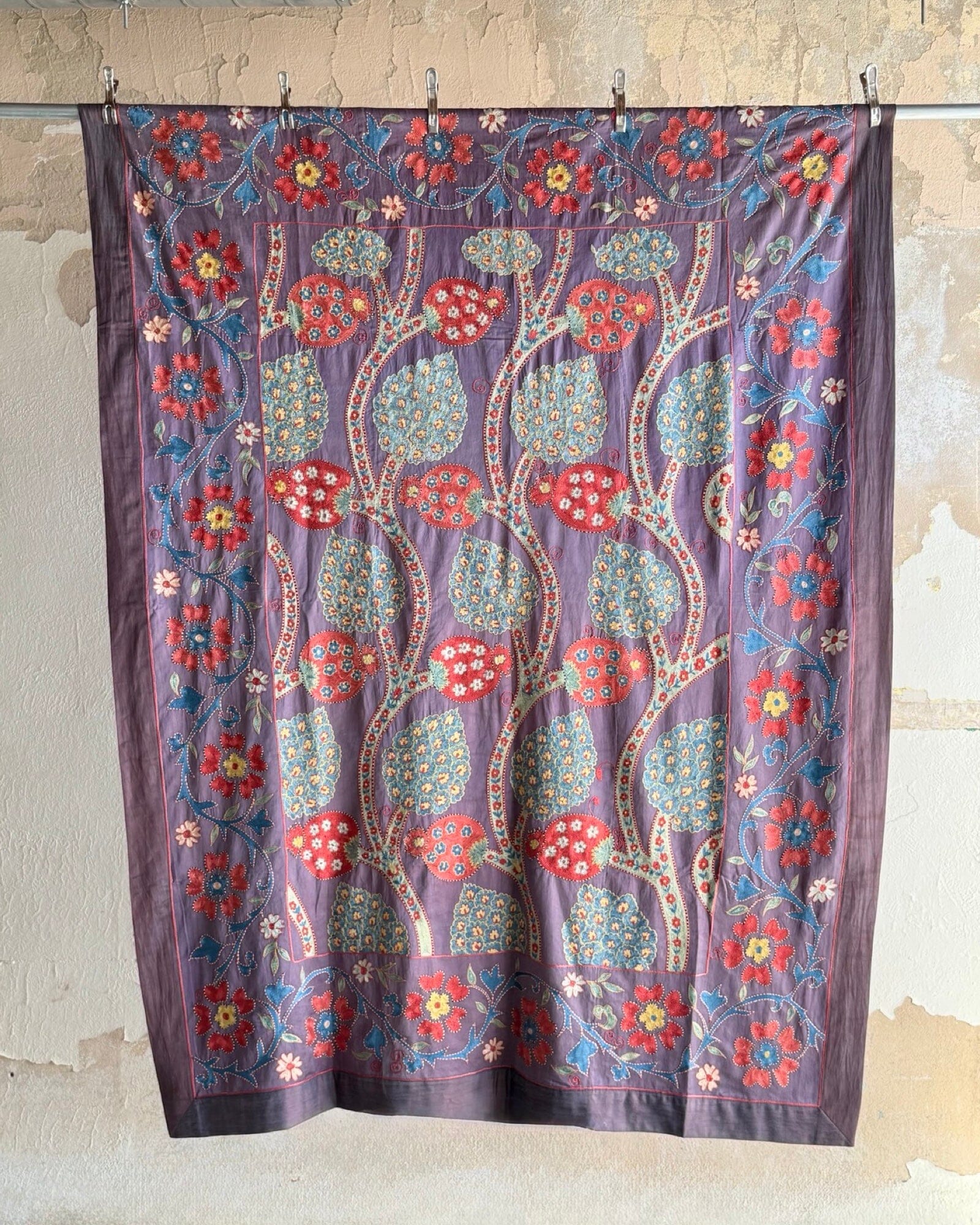Hand Stitched All Silk Suzani (CSSU44925| 64 x 84") Suzani Aziz Suzani