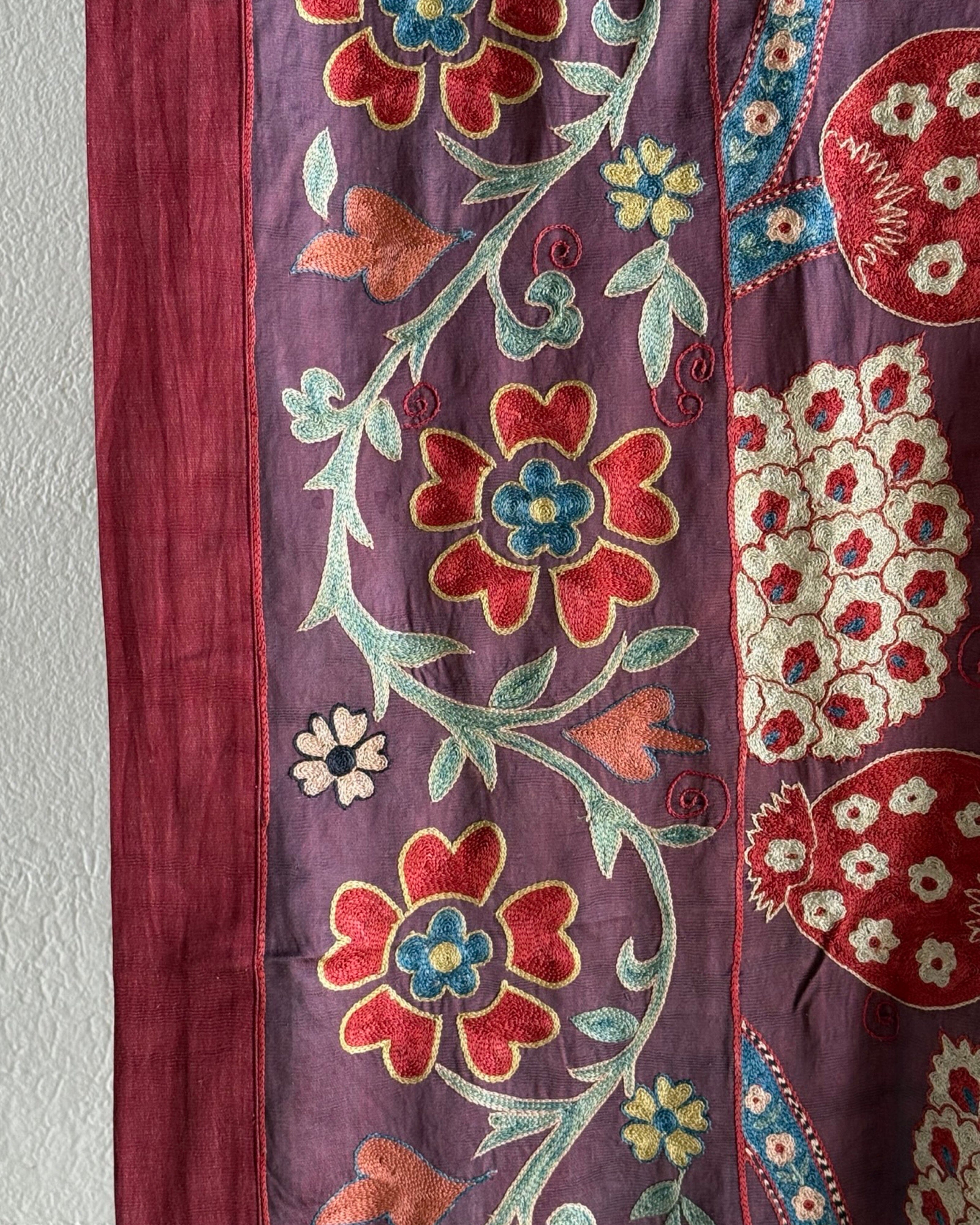 Hand Stitched All Silk Suzani (CSSU45125| 62 x 83") Suzani Aziz Suzani