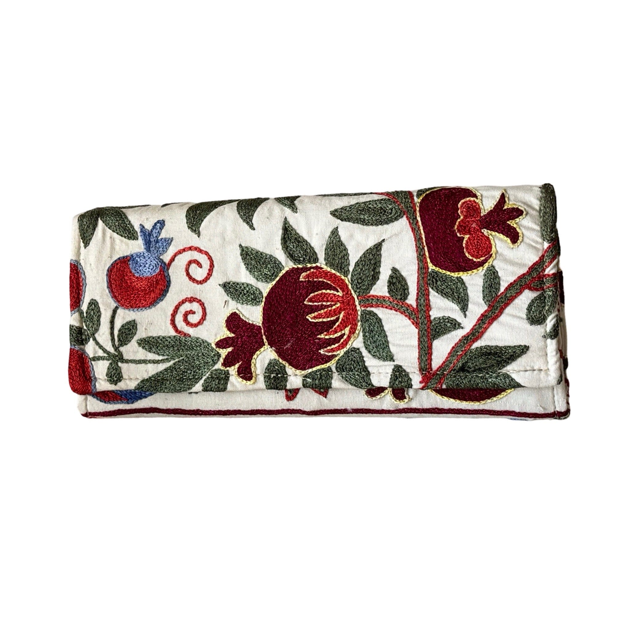 Hand Stitched Suzani Clutch From Uzbekistan (#7922 | 5 1/4 x 12") Clutch Bag Fergana Aziz
