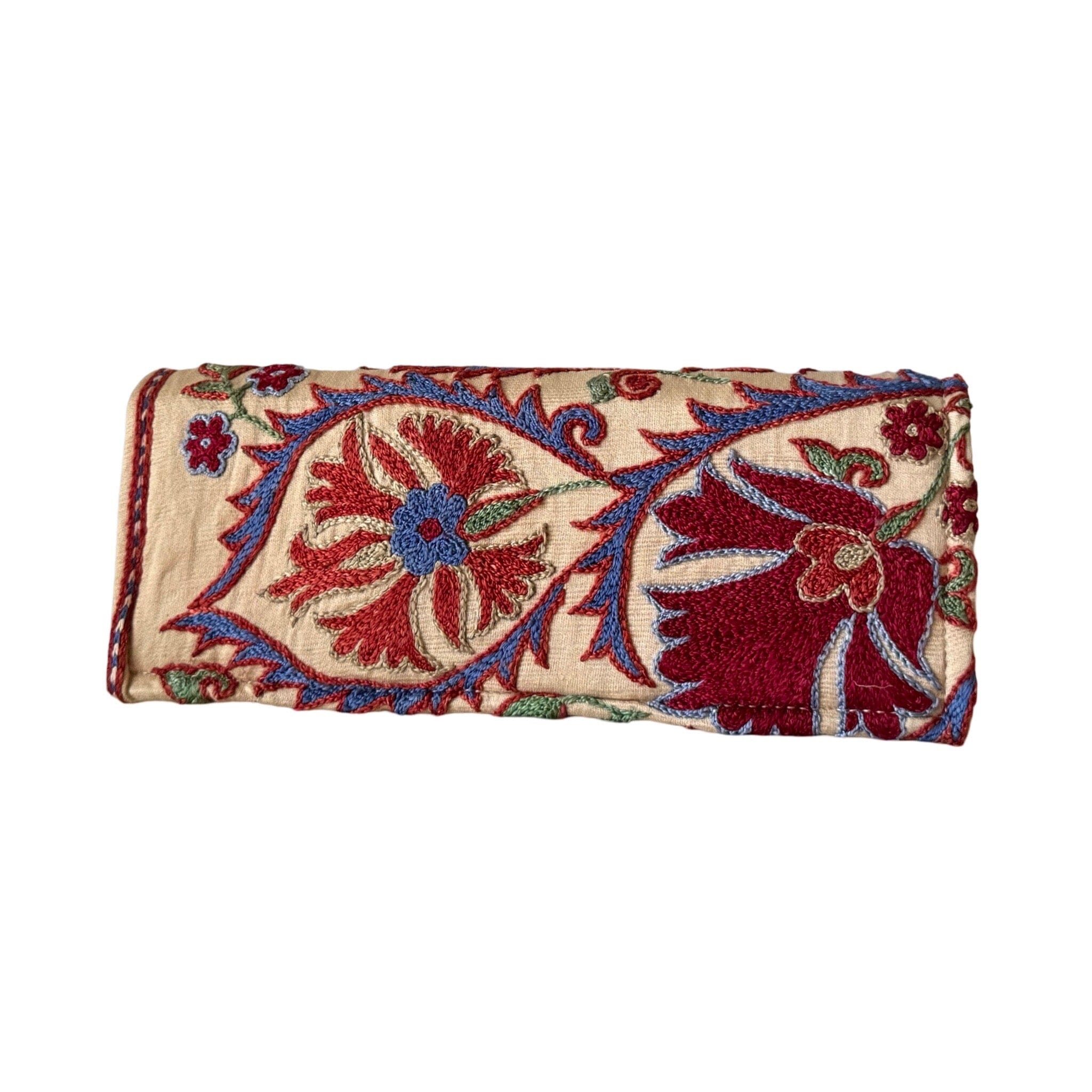 Hand Stitched Suzani Clutch From Uzbekistan (#7923 | 5 1/4 x 12") Clutch Bag Fergana Aziz