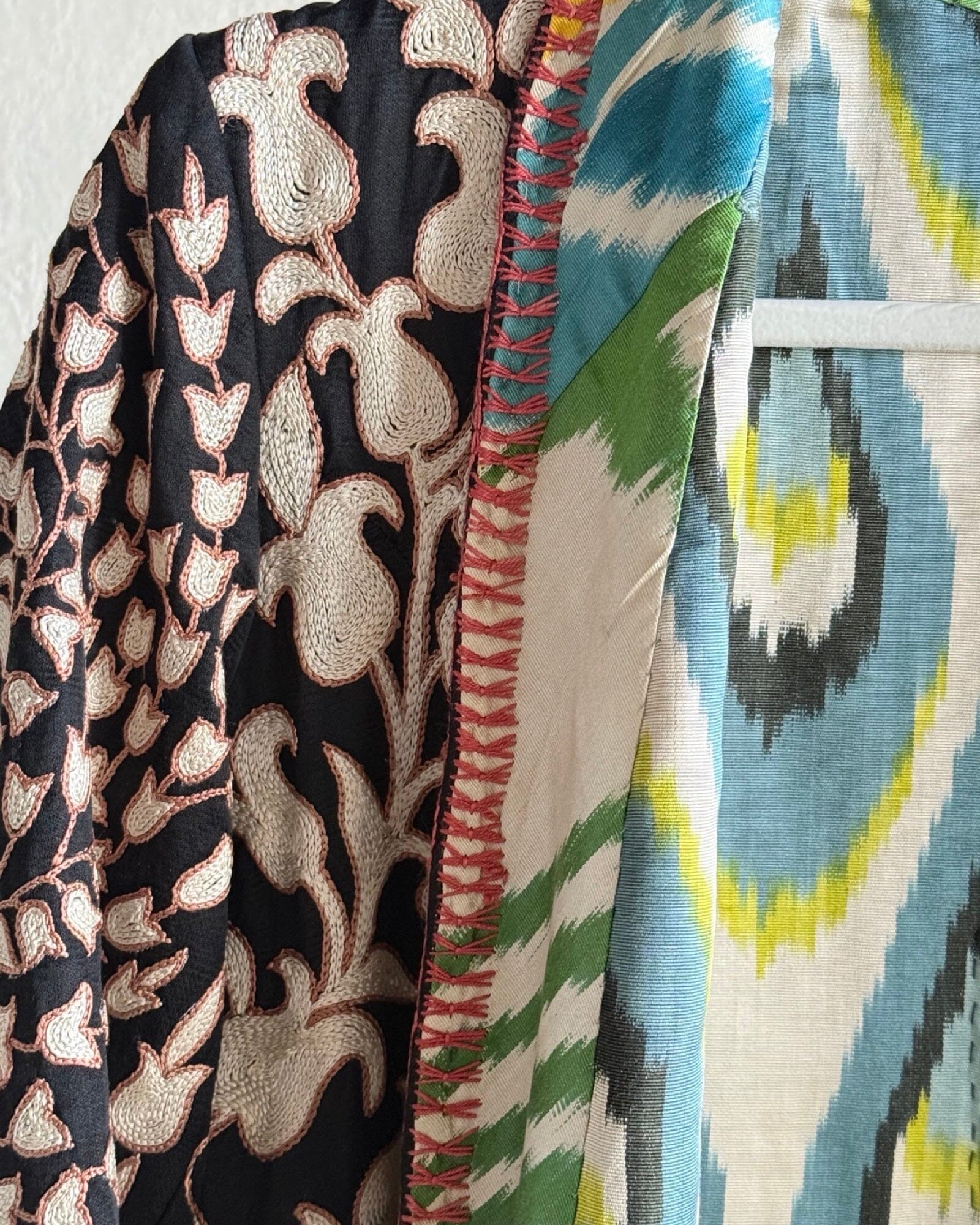 Hand-Stitched Suzani Coat from Uzbekistan (#CSSU48225) Coat Aziz Suzani