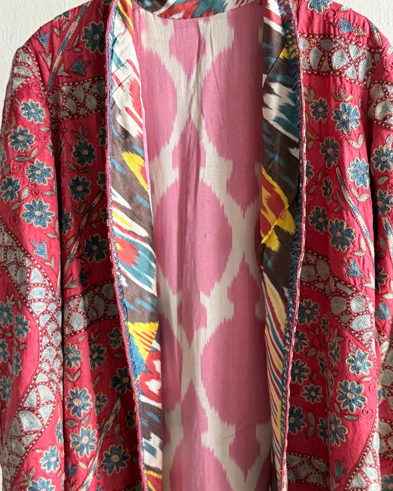 Hand-Stitched Suzani Coat from Uzbekistan (#CSSU48325) Coat Aziz Suzani