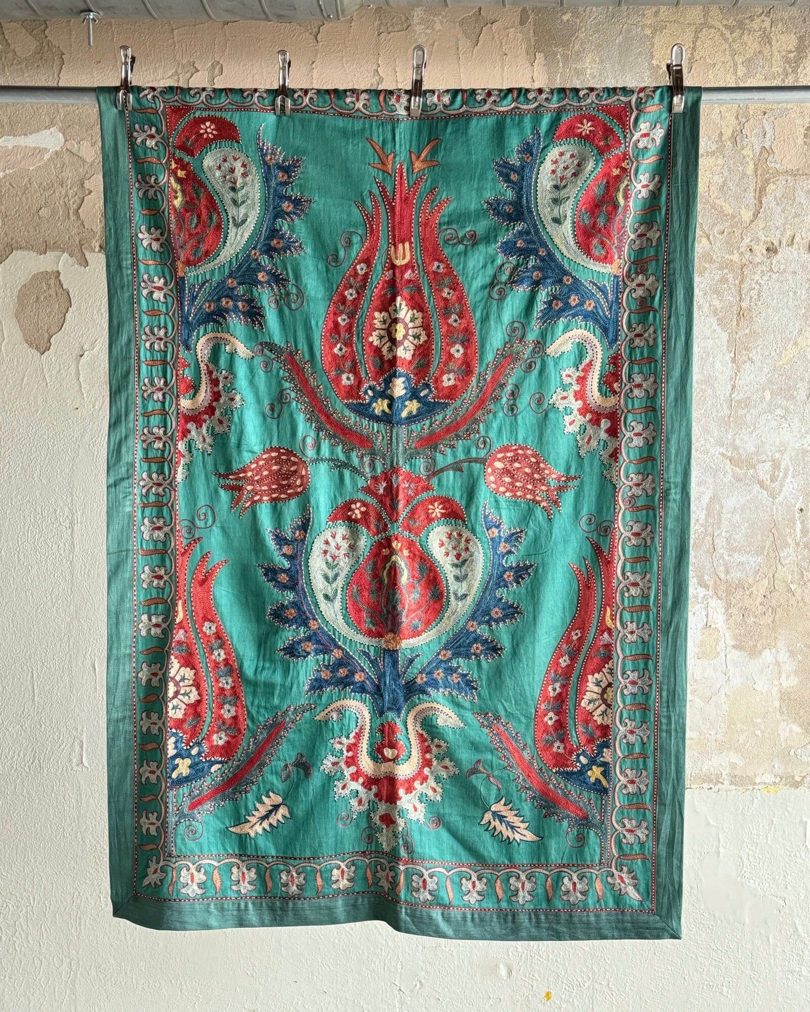 Hand Stitched Suzani (CSSU010224 | 42"x63") Suzani Aziz Suzani