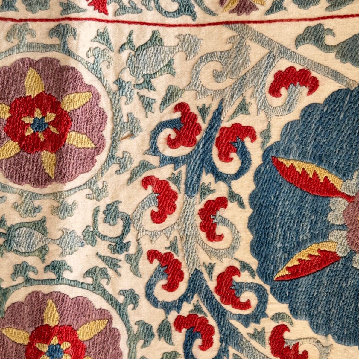 Hand Stitched Suzani (CSSU011424 |60x64" ) Suzani Aziz Suzani