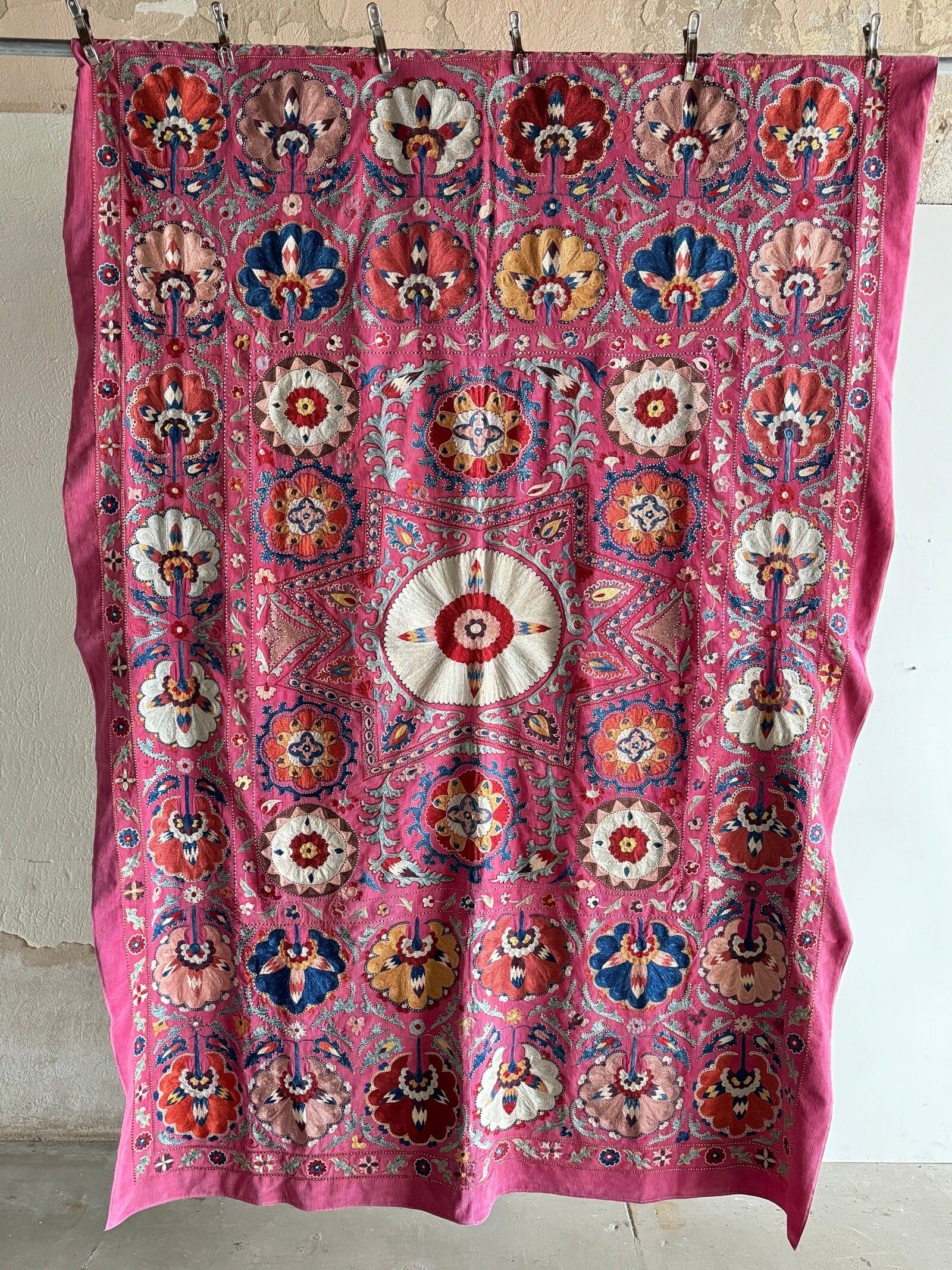 Hand Stitched Suzani (CSSU011624 | 64 X 90") Suzani Aziz Suzani