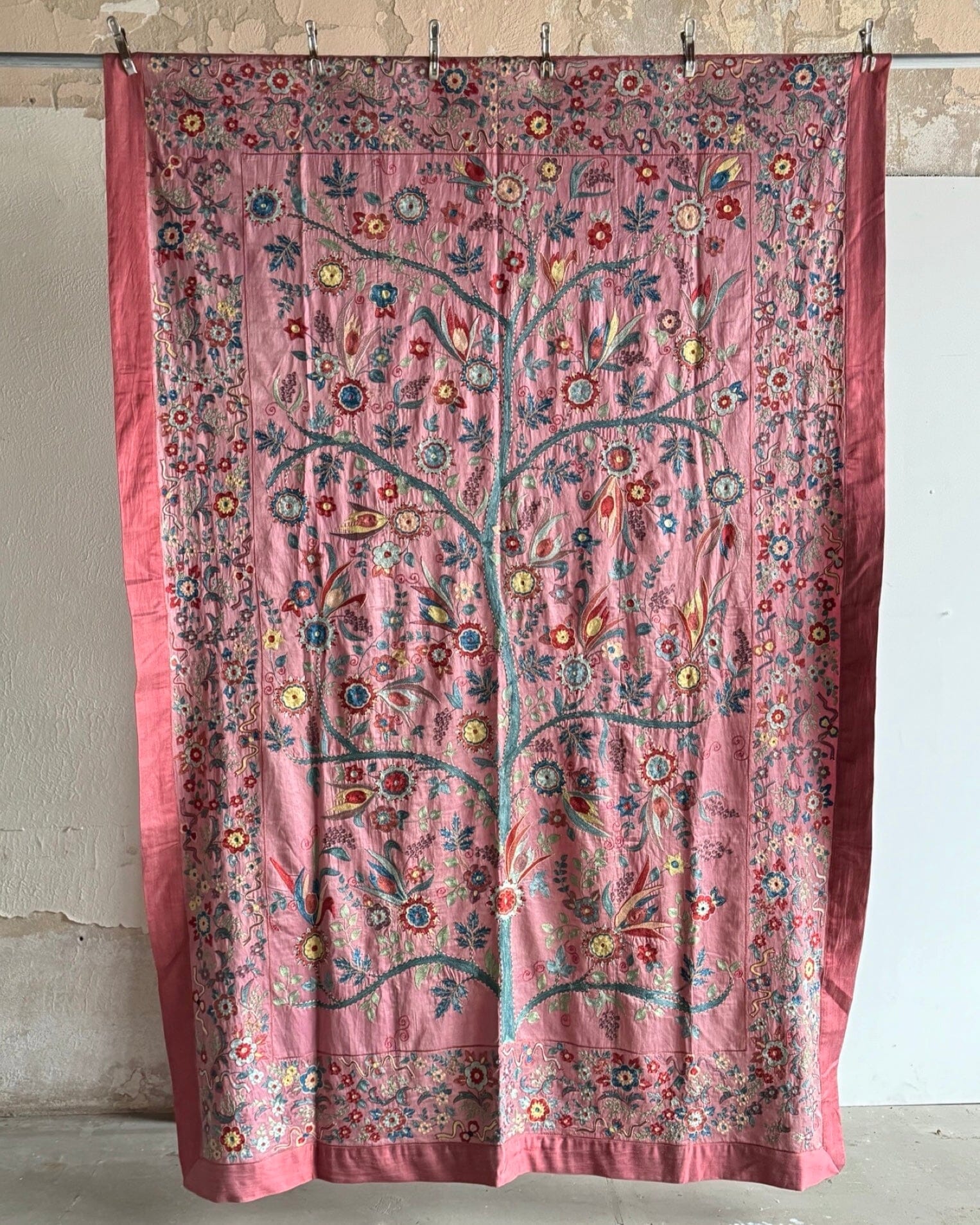 Hand Stitched Suzani (CSSU011724 | 65"x96") Suzani Aziz Suzani 