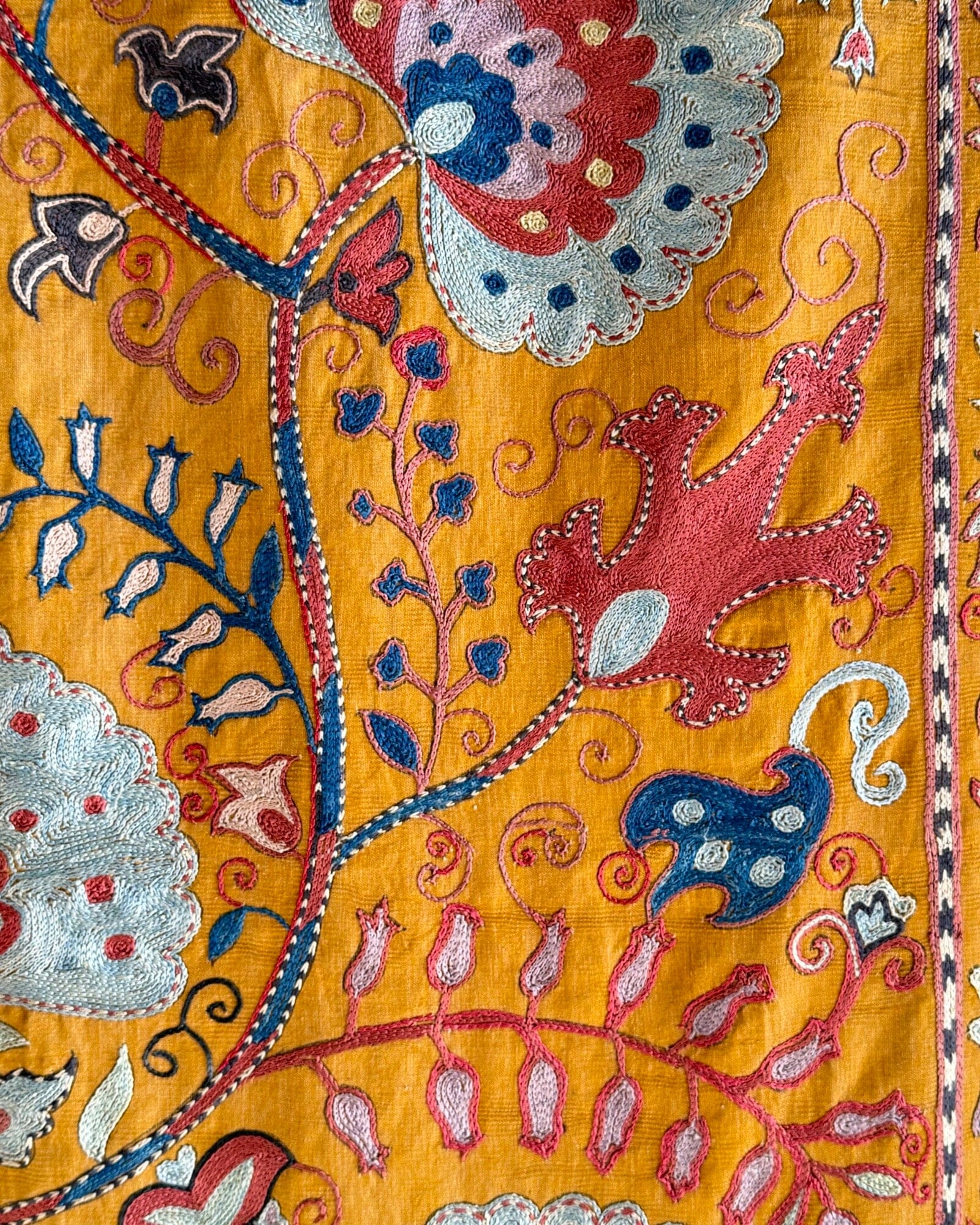 Hand Stitched Suzani (CSSU012924 | 84 x 110") Suzani Aziz Suzani