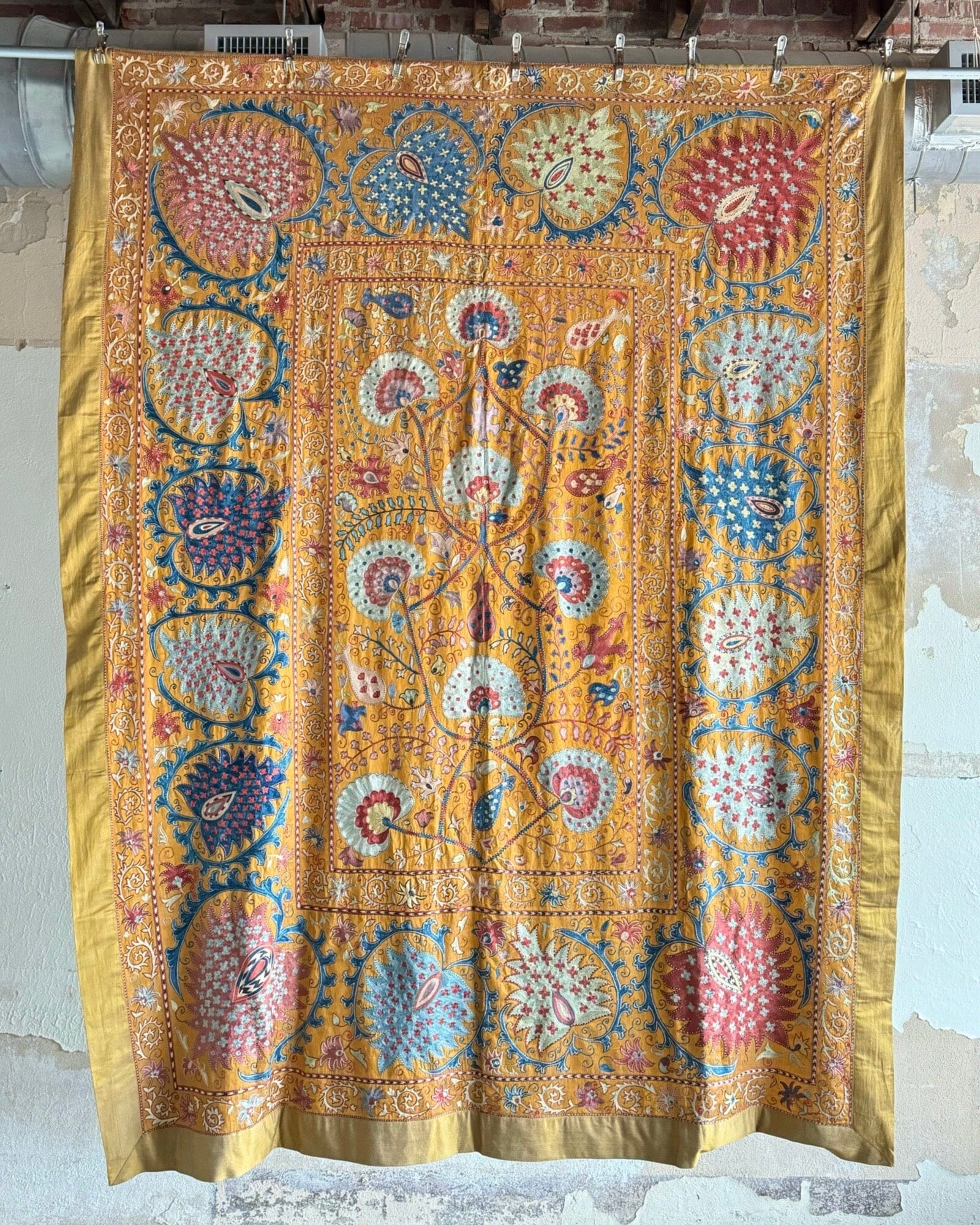 Hand Stitched Suzani (CSSU012924 | 84 x 110") Suzani Aziz Suzani