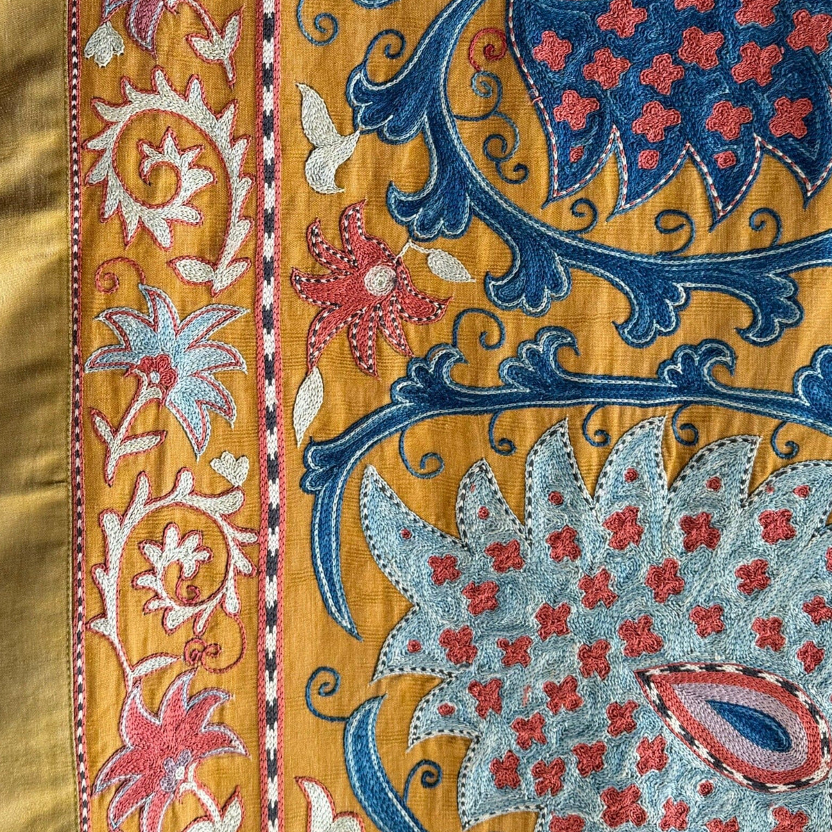 Hand Stitched Suzani (CSSU012924 | 84 x 110") Suzani Aziz Suzani