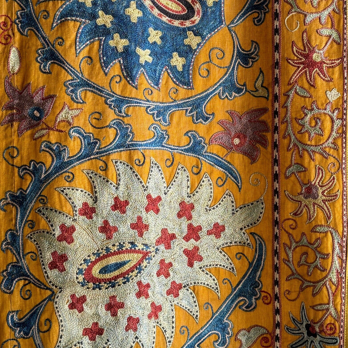 Hand Stitched Suzani (CSSU012924 | 84 x 110") Suzani Aziz Suzani