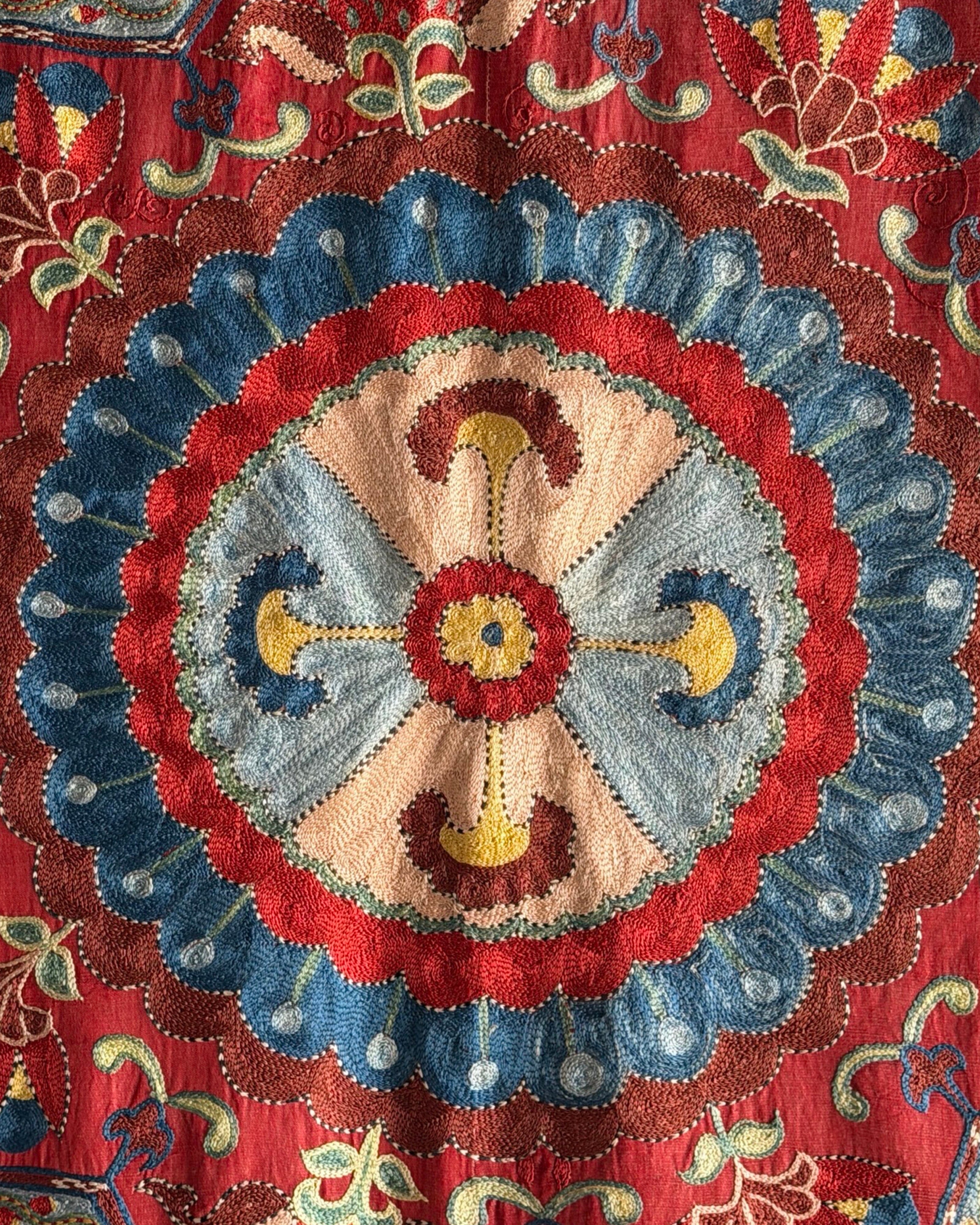Hand Stitched Suzani (CSSU061523 | 120 x 108") Suzani Aziz Suzani