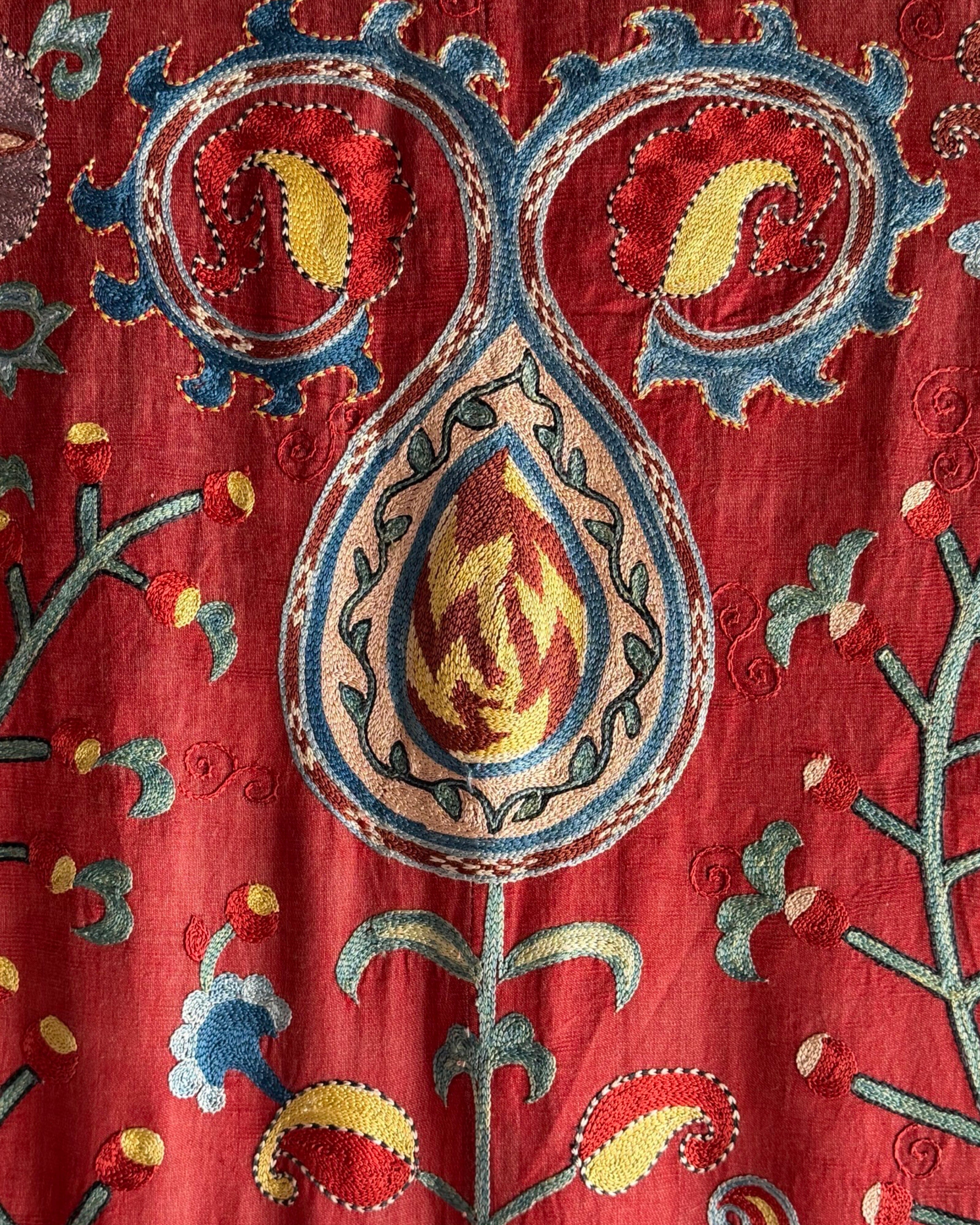 Hand Stitched Suzani (CSSU061523 | 120 x 108") Suzani Aziz Suzani