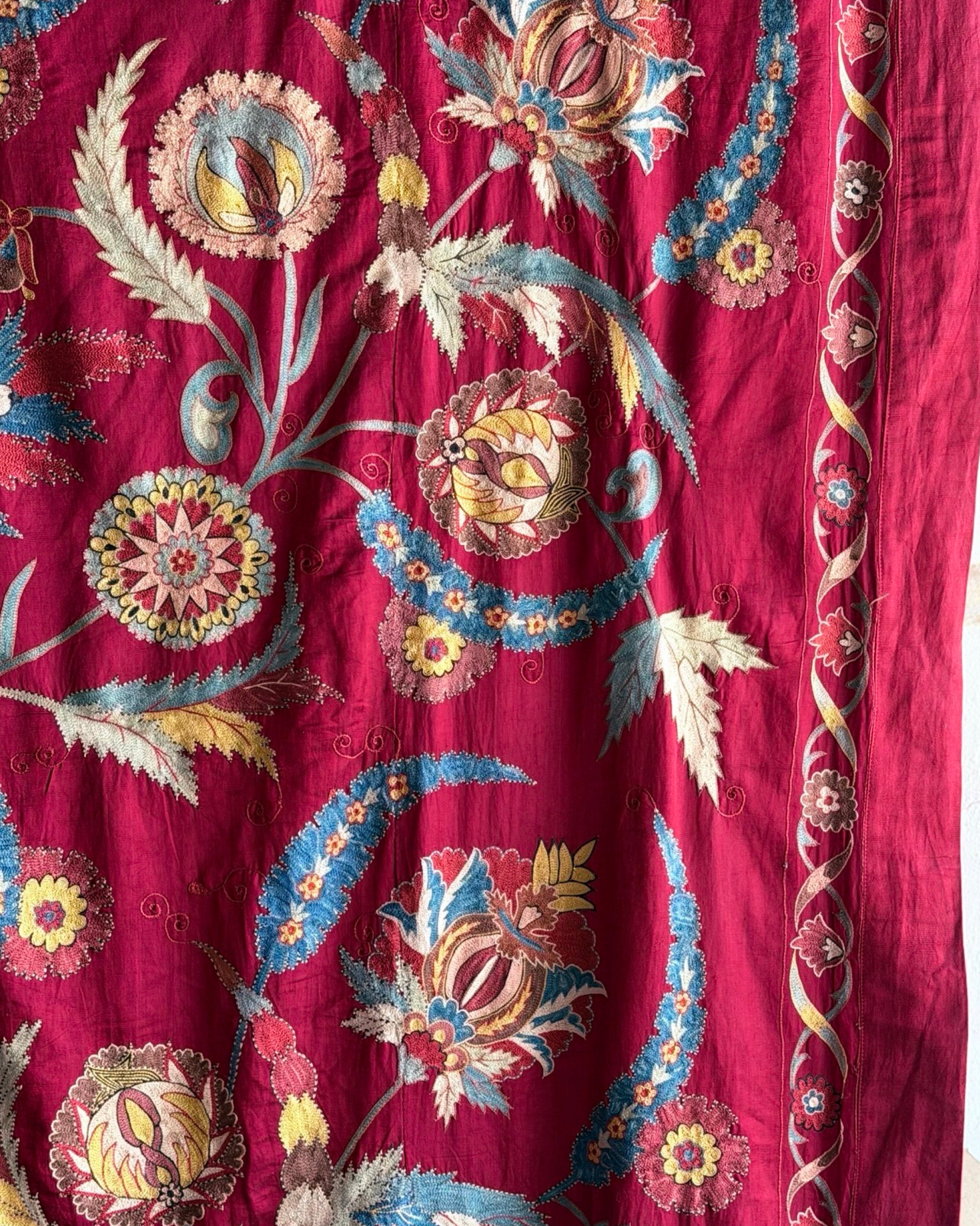 Hand Stitched Suzani (CSSU072123 | 104 x 128") Suzani Aziz Suzani