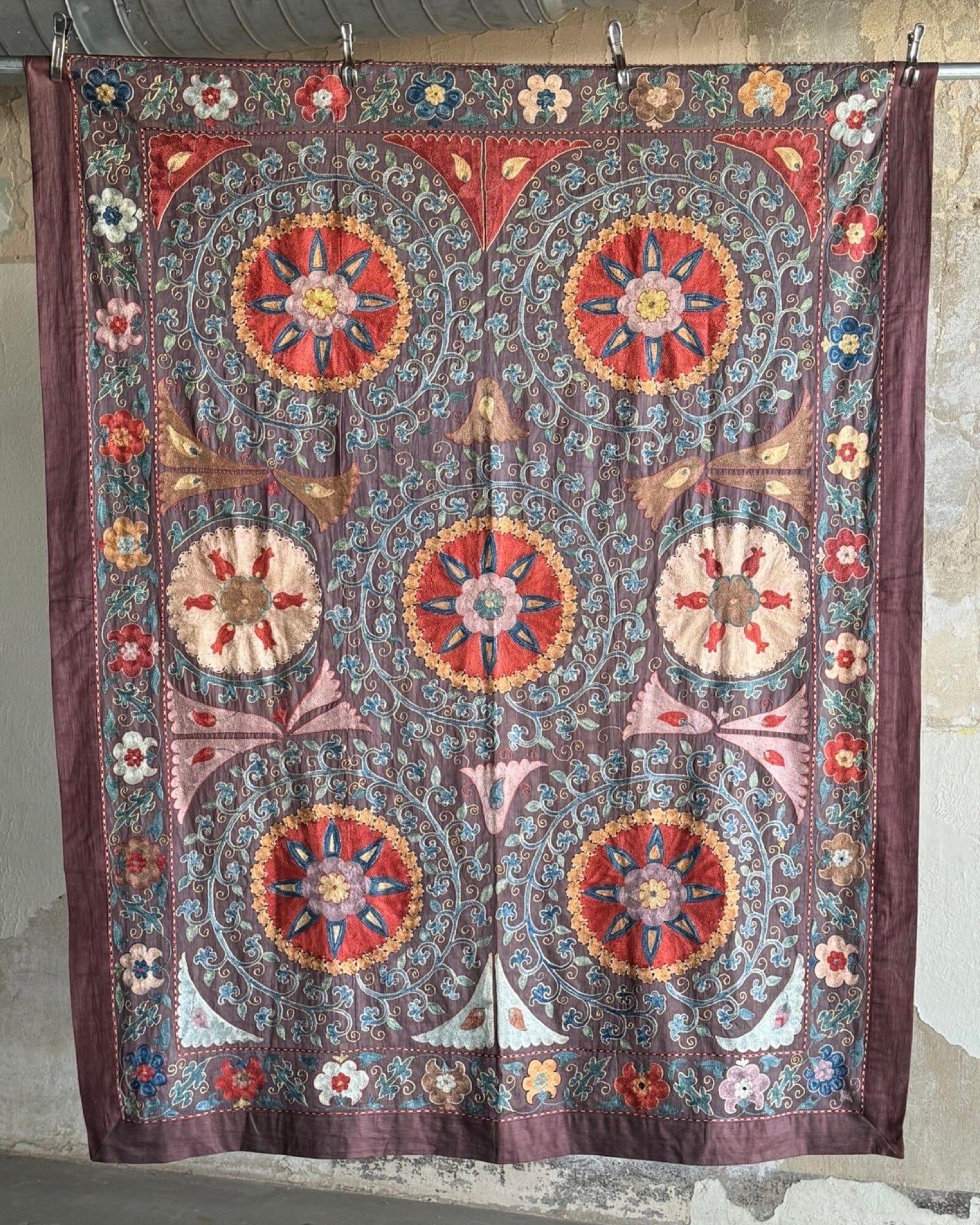 Hand Stitched Suzani (CSSU082724 | 63 x 82") Suzani Aziz Suzani