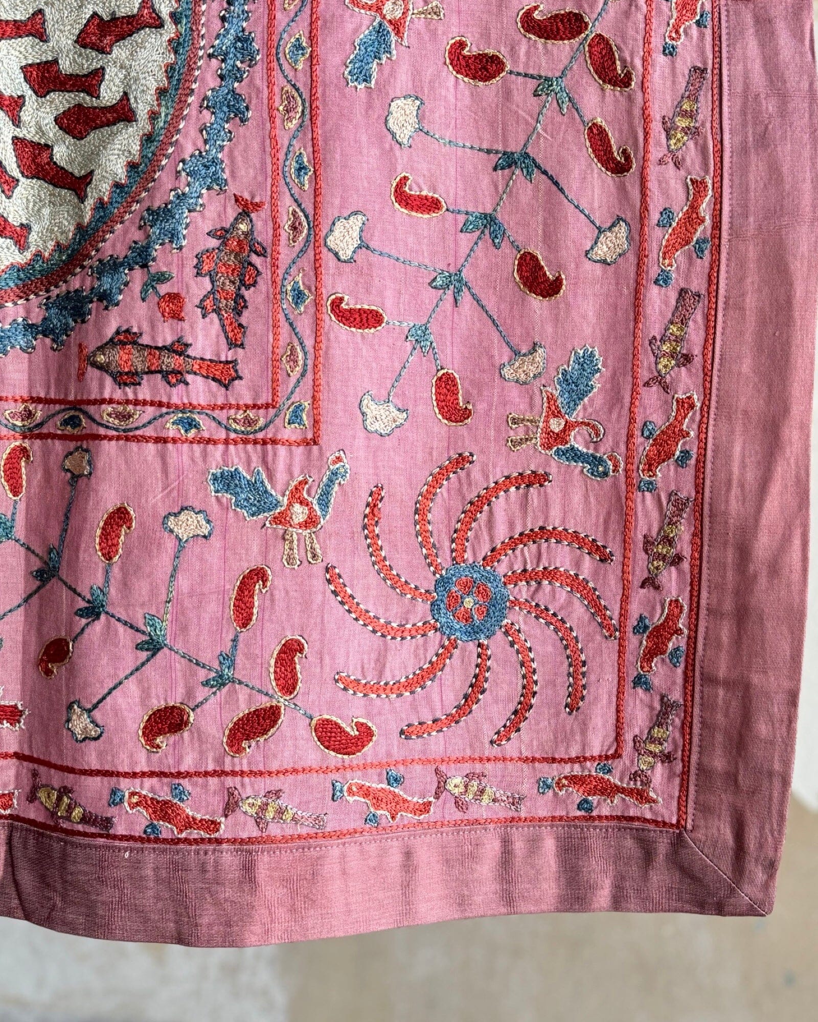 Hand Stitched Suzani (CSSU083124 | 63 x 82") Suzani Aziz Suzani