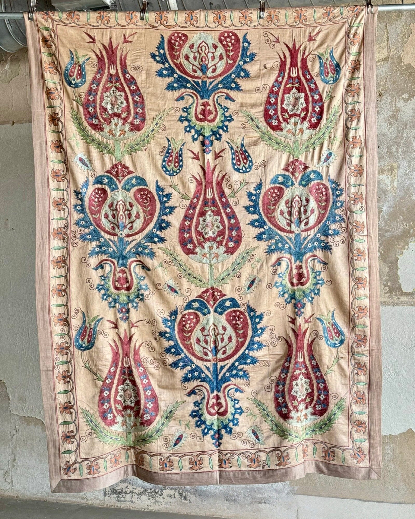 Hand Stitched Suzani (CSSU083824 | 64 x 88") Suzani Aziz Suzani