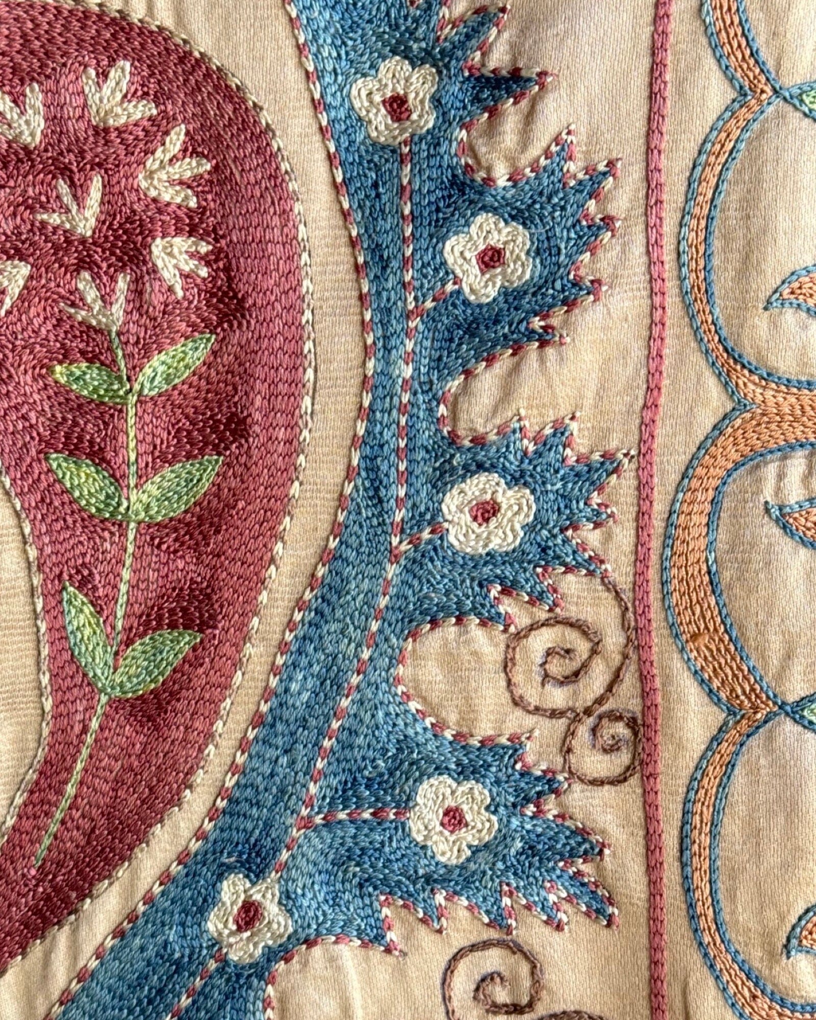 Hand Stitched Suzani (CSSU083824 | 64 x 88") Suzani Aziz Suzani