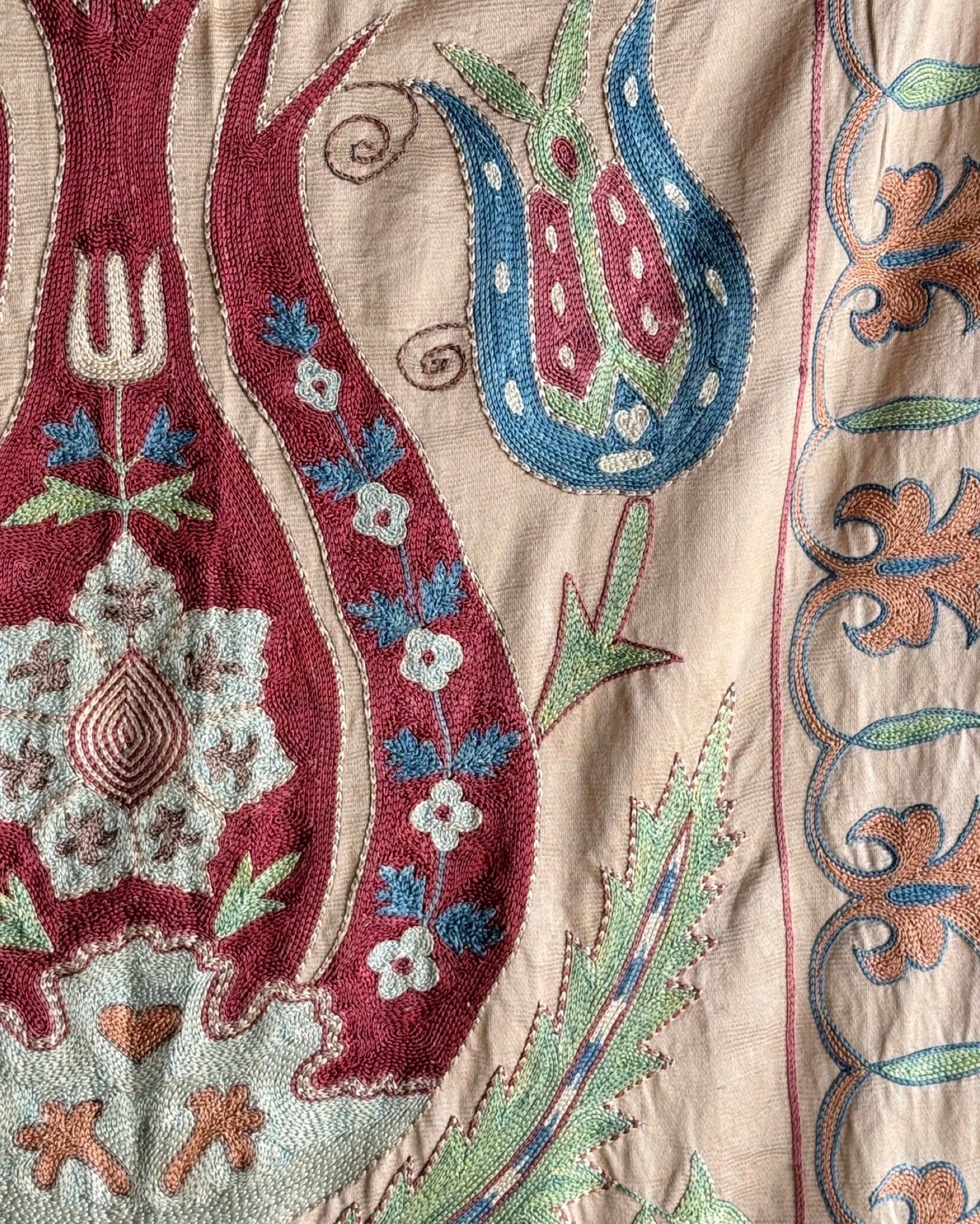 Hand Stitched Suzani (CSSU083824 | 64 x 88") Suzani Aziz Suzani