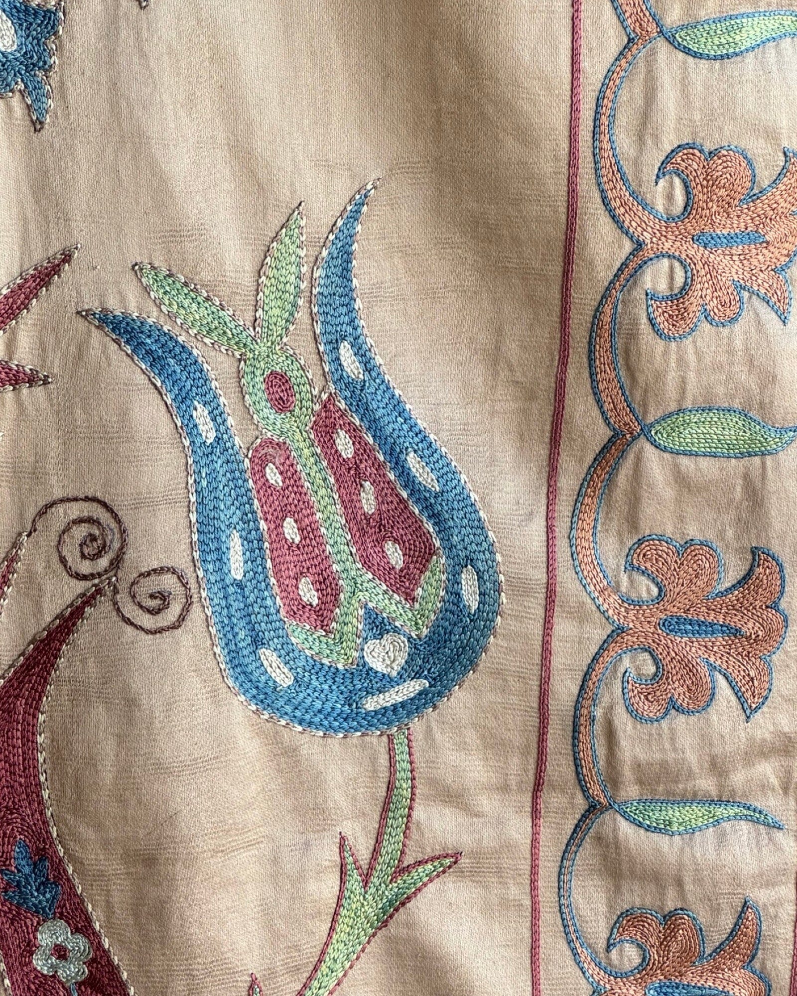 Hand Stitched Suzani (CSSU083824 | 64 x 88") Suzani Aziz Suzani