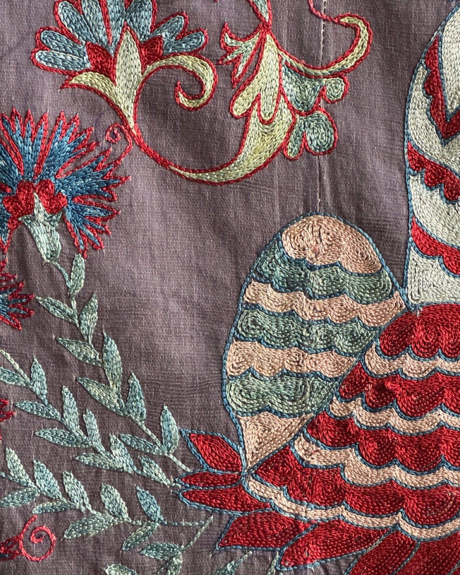 Hand Stitched Suzani (CSSU085424 | 64 x 96") Suzani Aziz Suzani