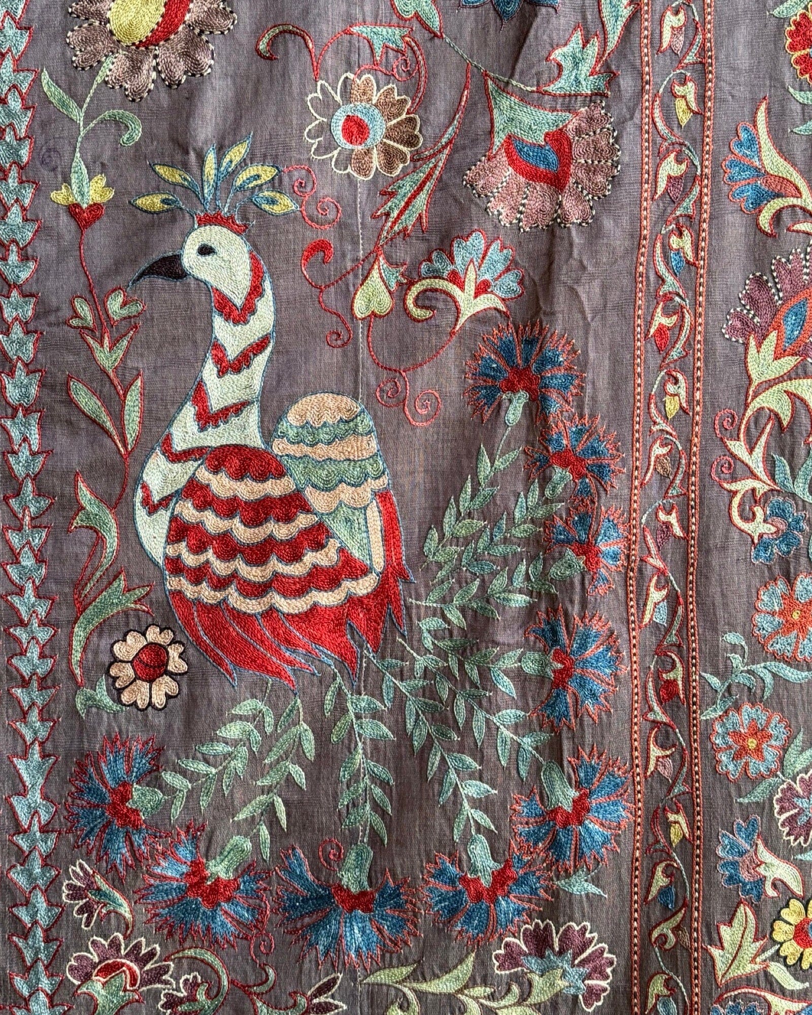 Hand Stitched Suzani (CSSU085424 | 64 x 96") Suzani Aziz Suzani