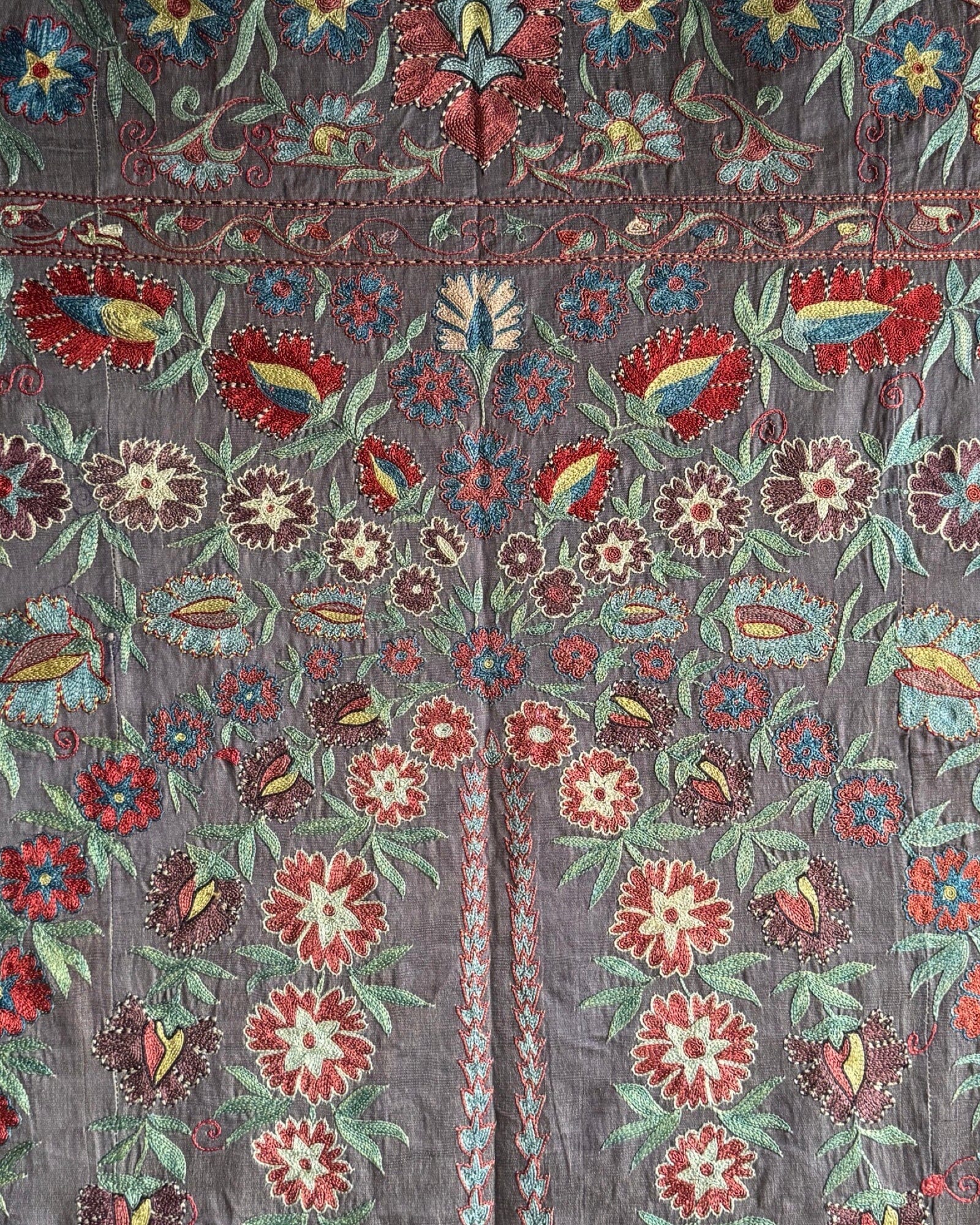 Hand Stitched Suzani (CSSU085424 | 64 x 96") Suzani Aziz Suzani