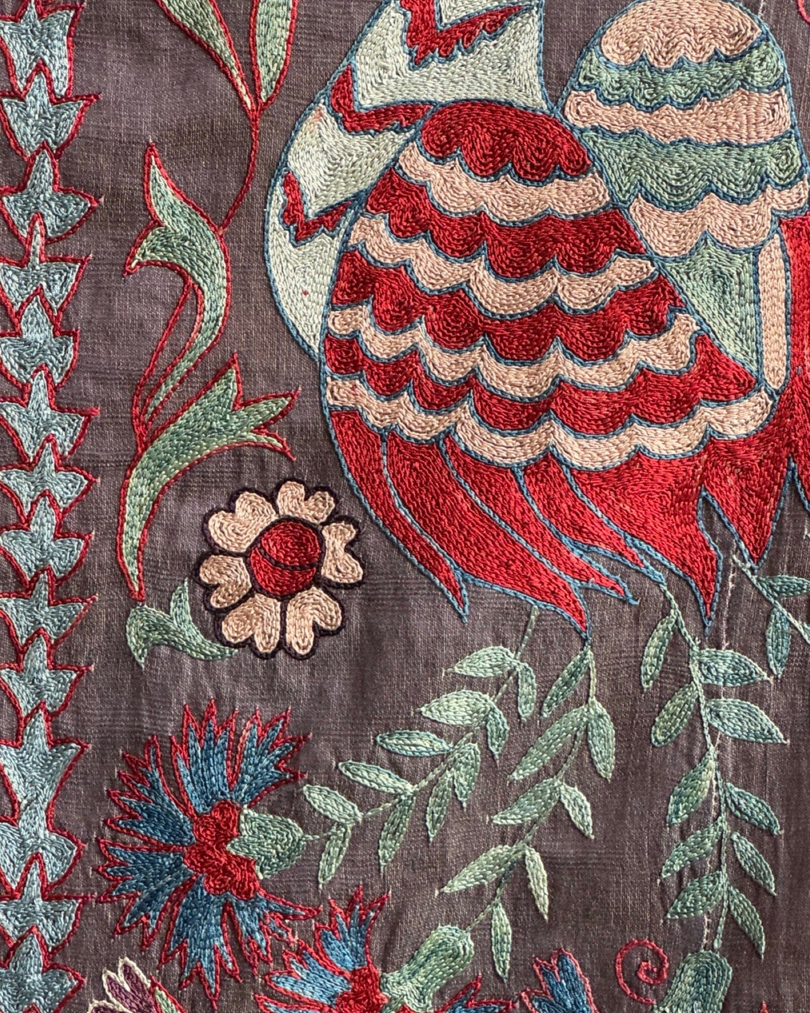 Hand Stitched Suzani (CSSU085424 | 64 x 96") Suzani Aziz Suzani