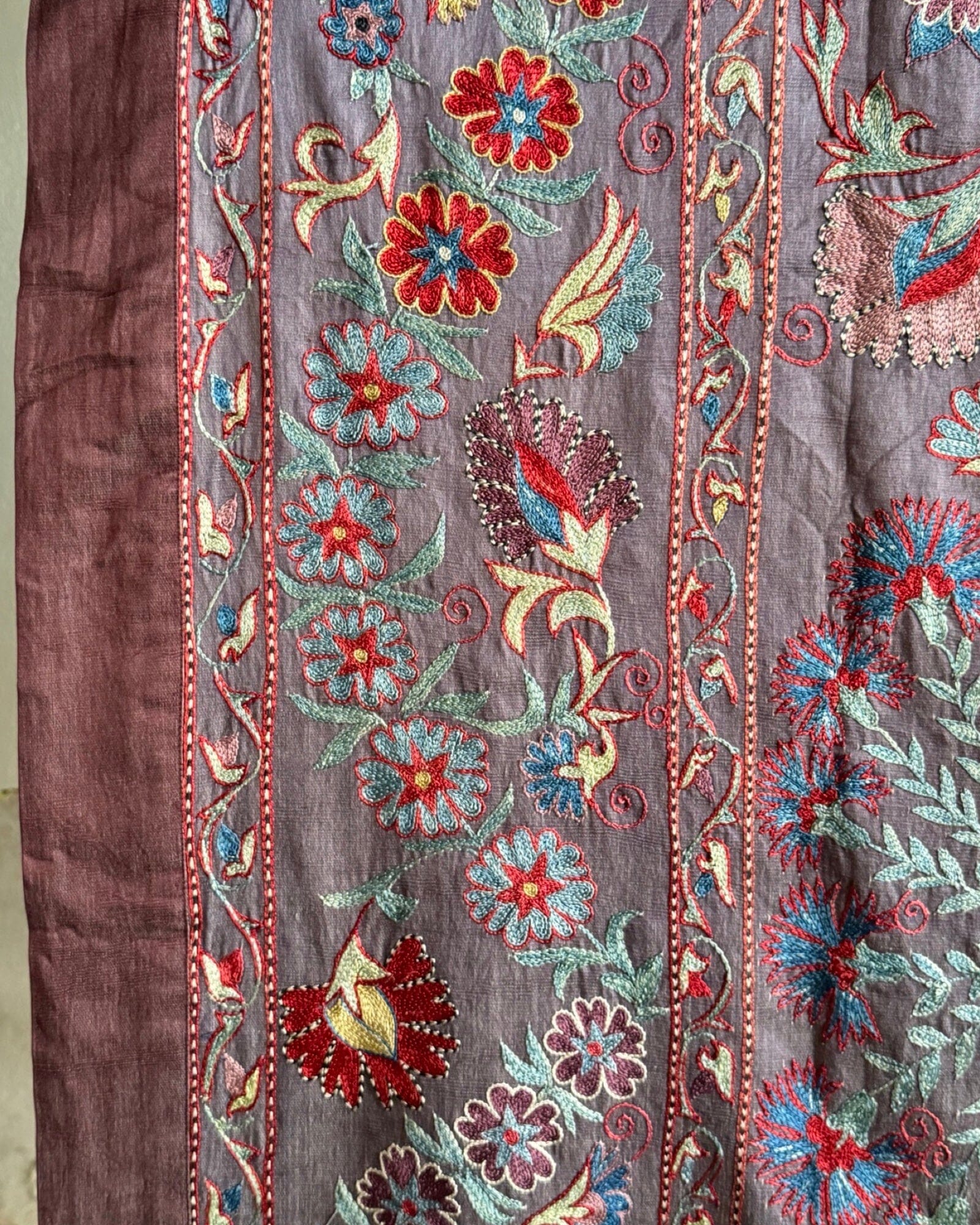 Hand Stitched Suzani (CSSU085424 | 64 x 96") Suzani Aziz Suzani