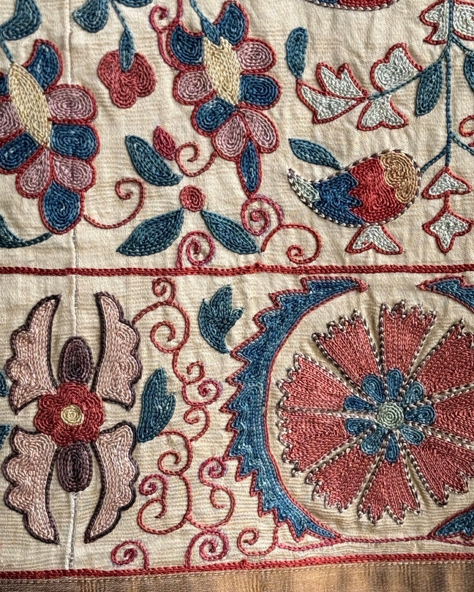 Hand Stitched Suzani (CSSU086224 | 61 x 89") Suzani Aziz Suzani