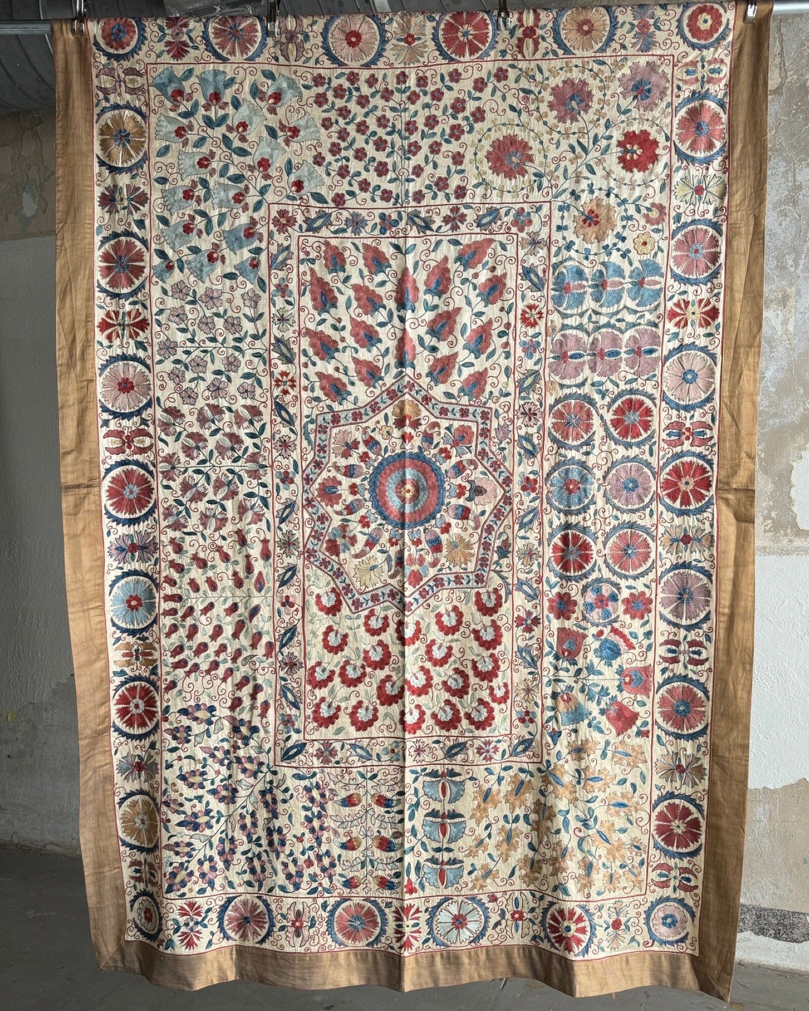 Hand Stitched Suzani (CSSU086224 | 61 x 89") Suzani Aziz Suzani