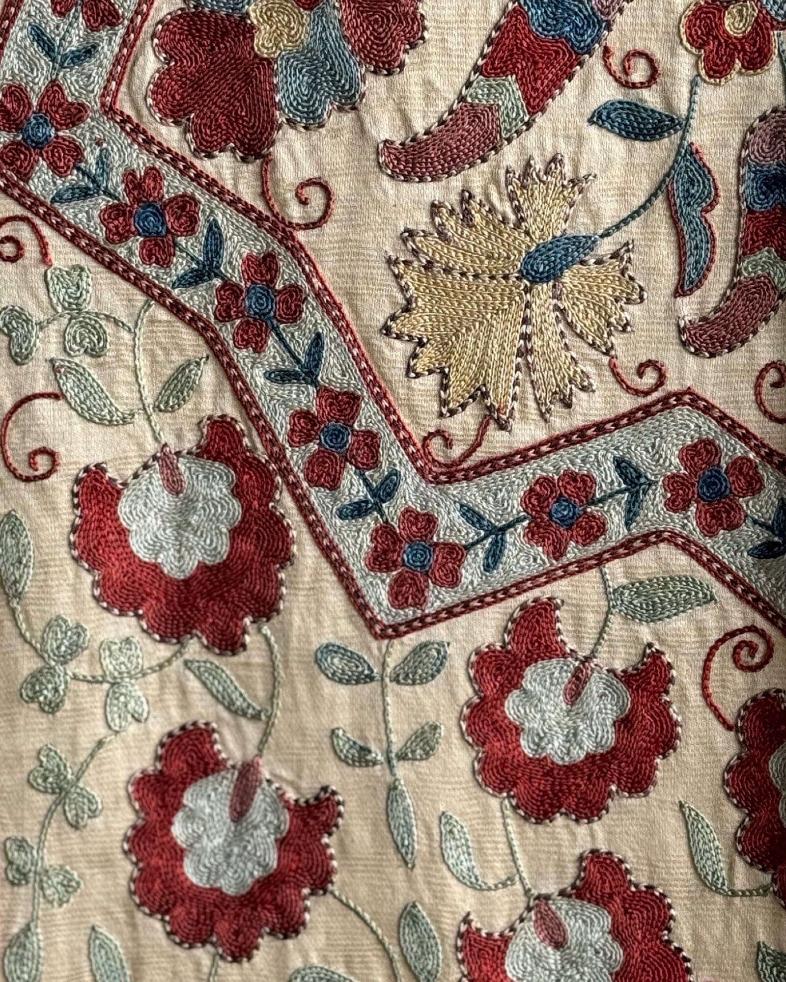 Hand Stitched Suzani (CSSU086224 | 61 x 89") Suzani Aziz Suzani