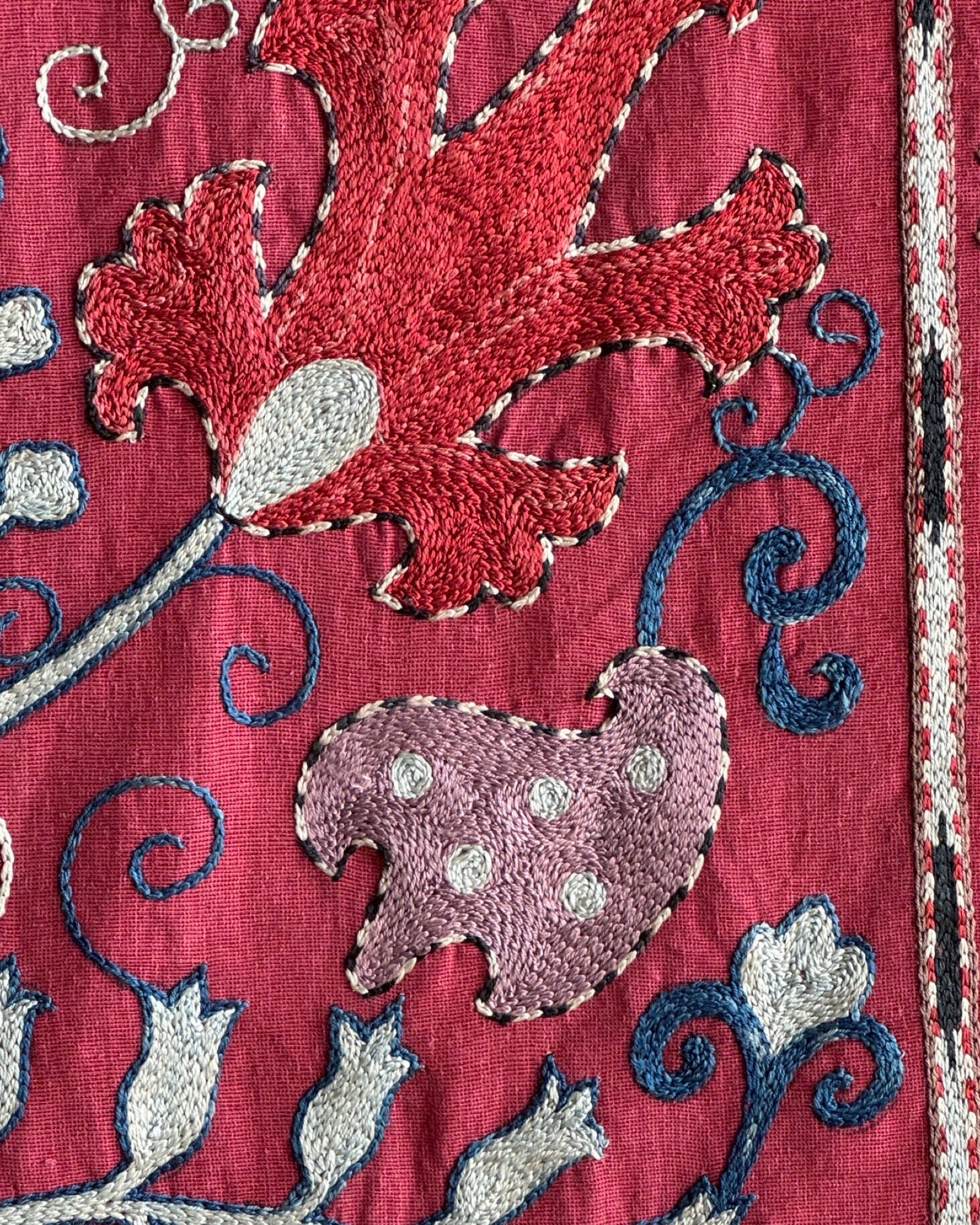 Hand Stitched Suzani (CSSU087324 | 84 x 108") Suzani Aziz Suzani