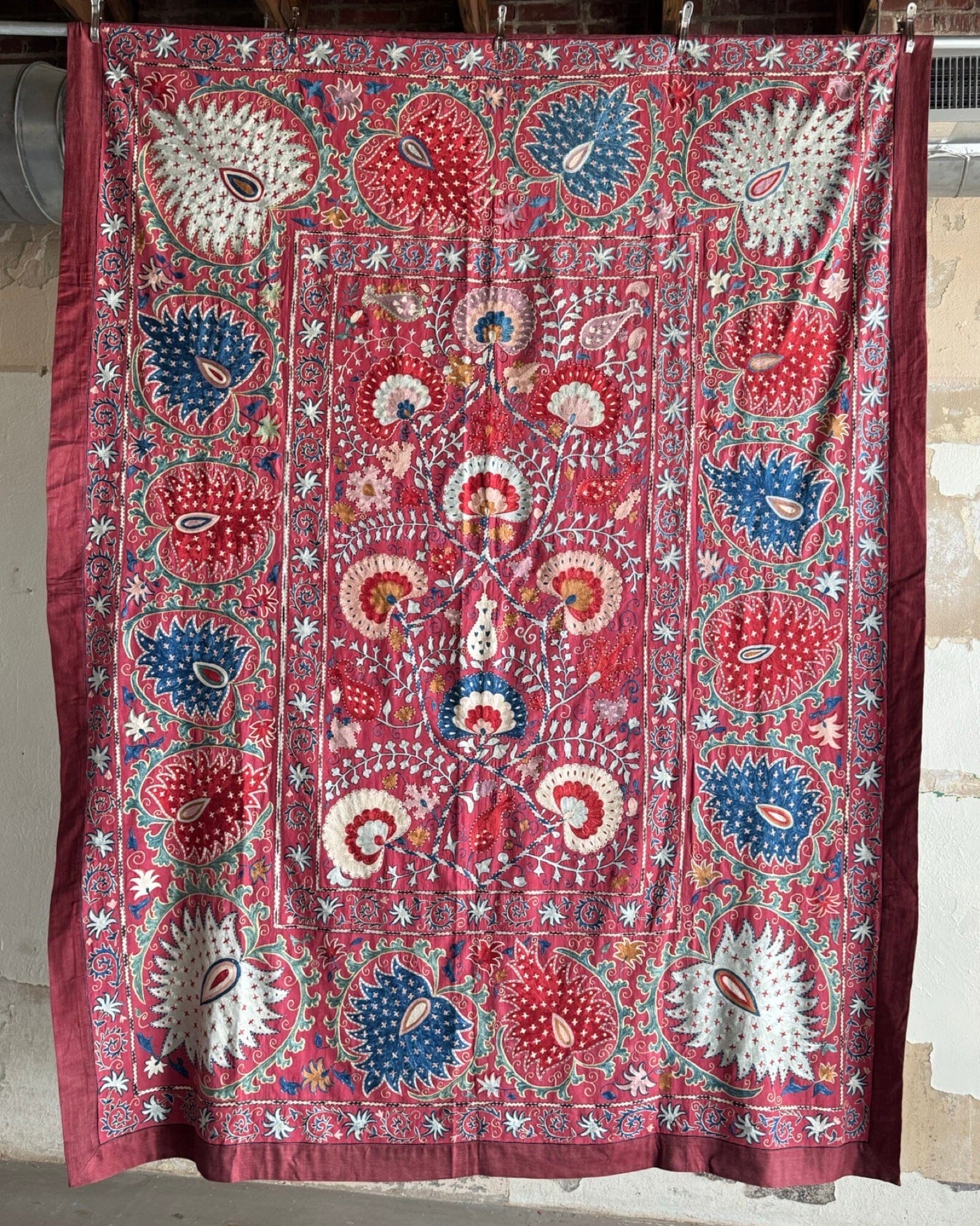 Hand Stitched Suzani (CSSU087324 | 84 x 108") Suzani Aziz Suzani
