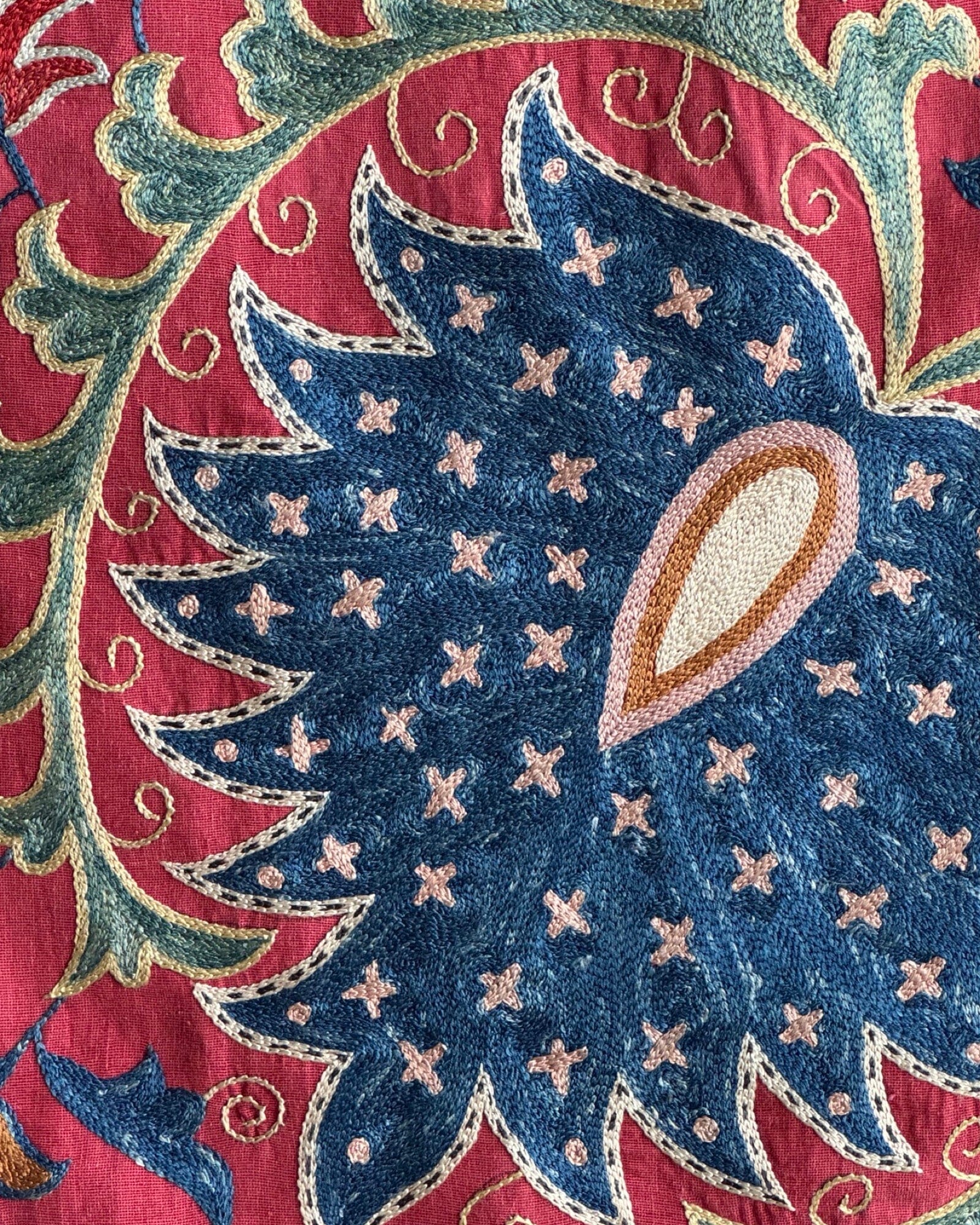 Hand Stitched Suzani (CSSU087324 | 84 x 108") Suzani Aziz Suzani