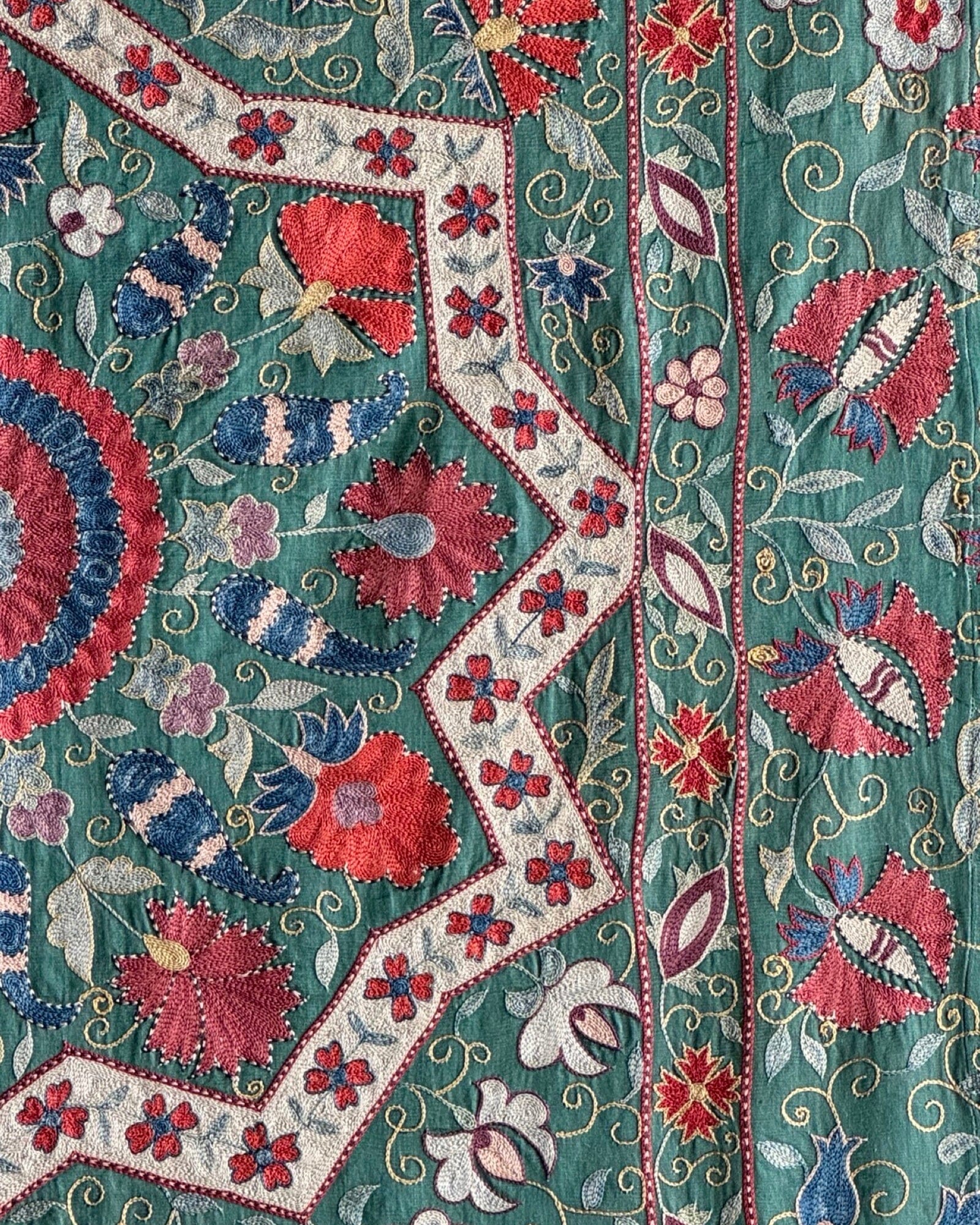 Hand Stitched Suzani (CSSU087524 | 84 x 109") Suzani Aziz Suzani