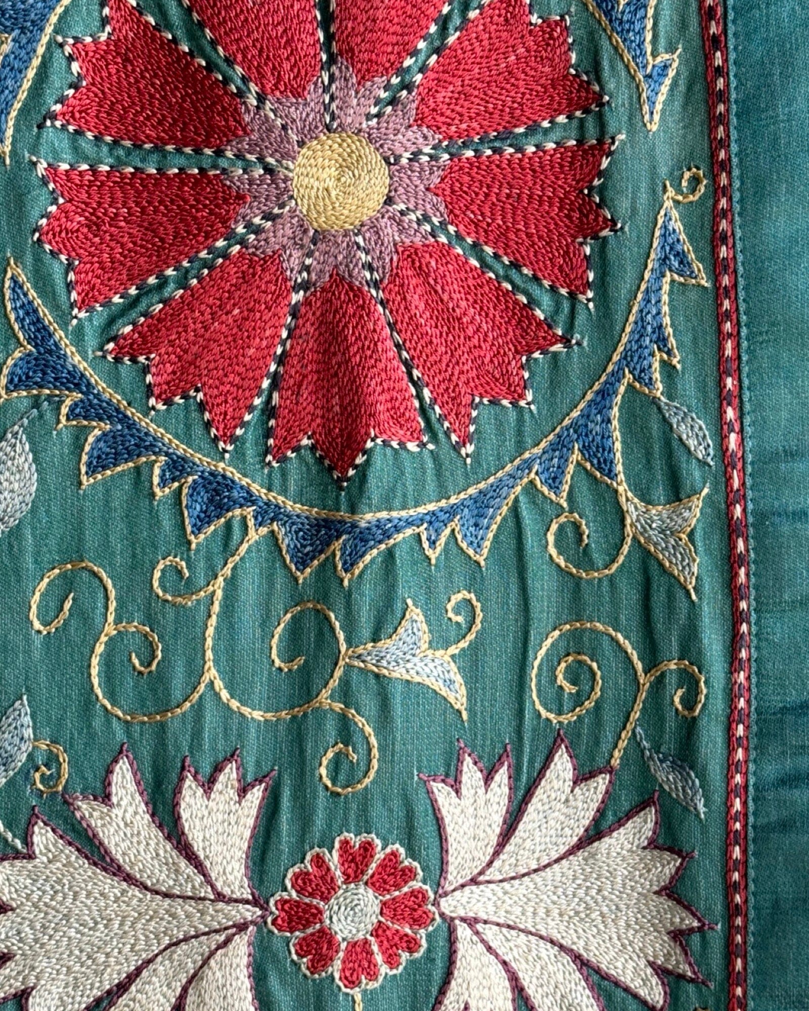Hand Stitched Suzani (CSSU087524 | 84 x 109") Suzani Aziz Suzani