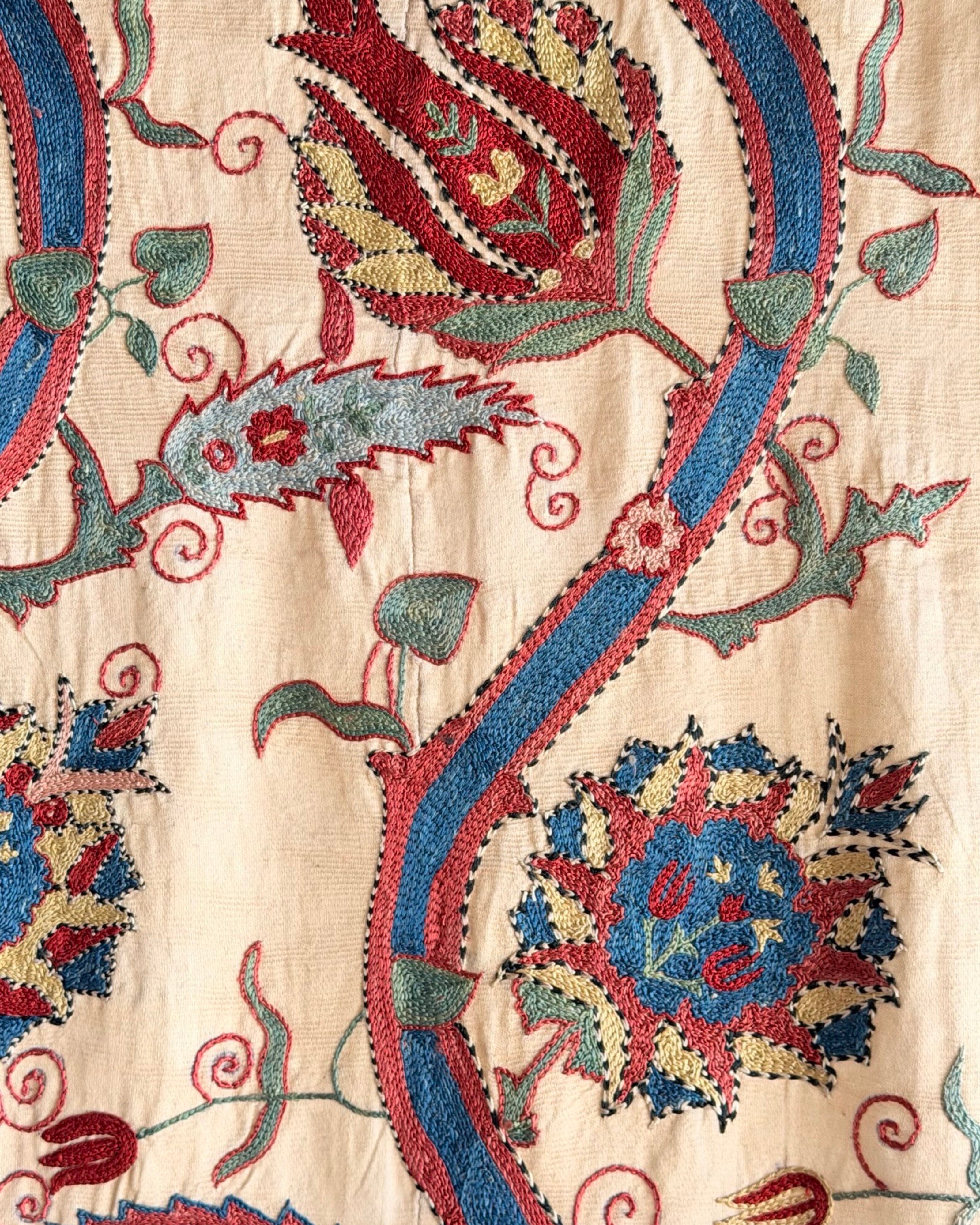 Hand Stitched Suzani (CSSU220322 | 62 x 74 1/2") Suzani Aziz Suzani