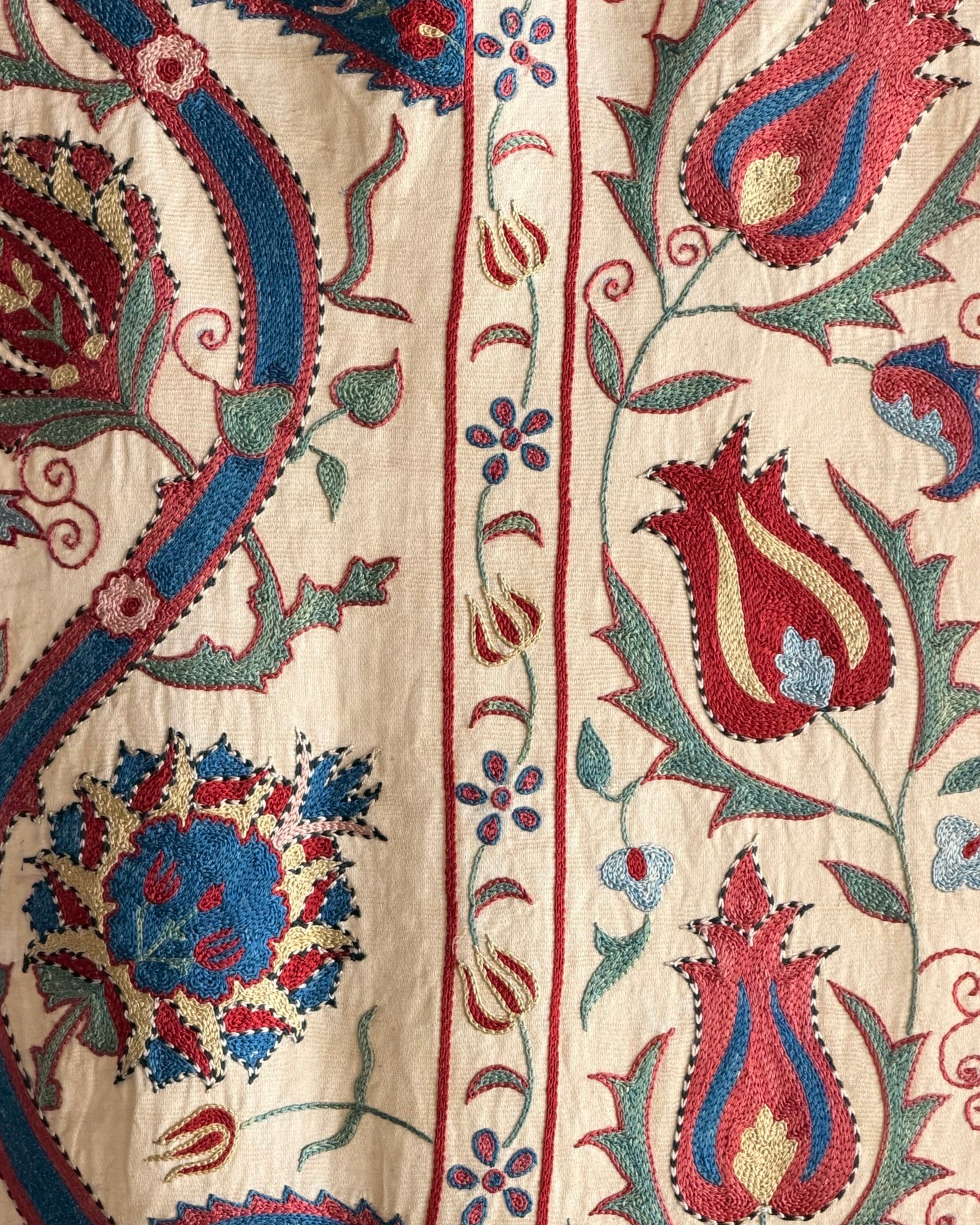 Hand Stitched Suzani (CSSU220322 | 62 x 74 1/2") Suzani Aziz Suzani