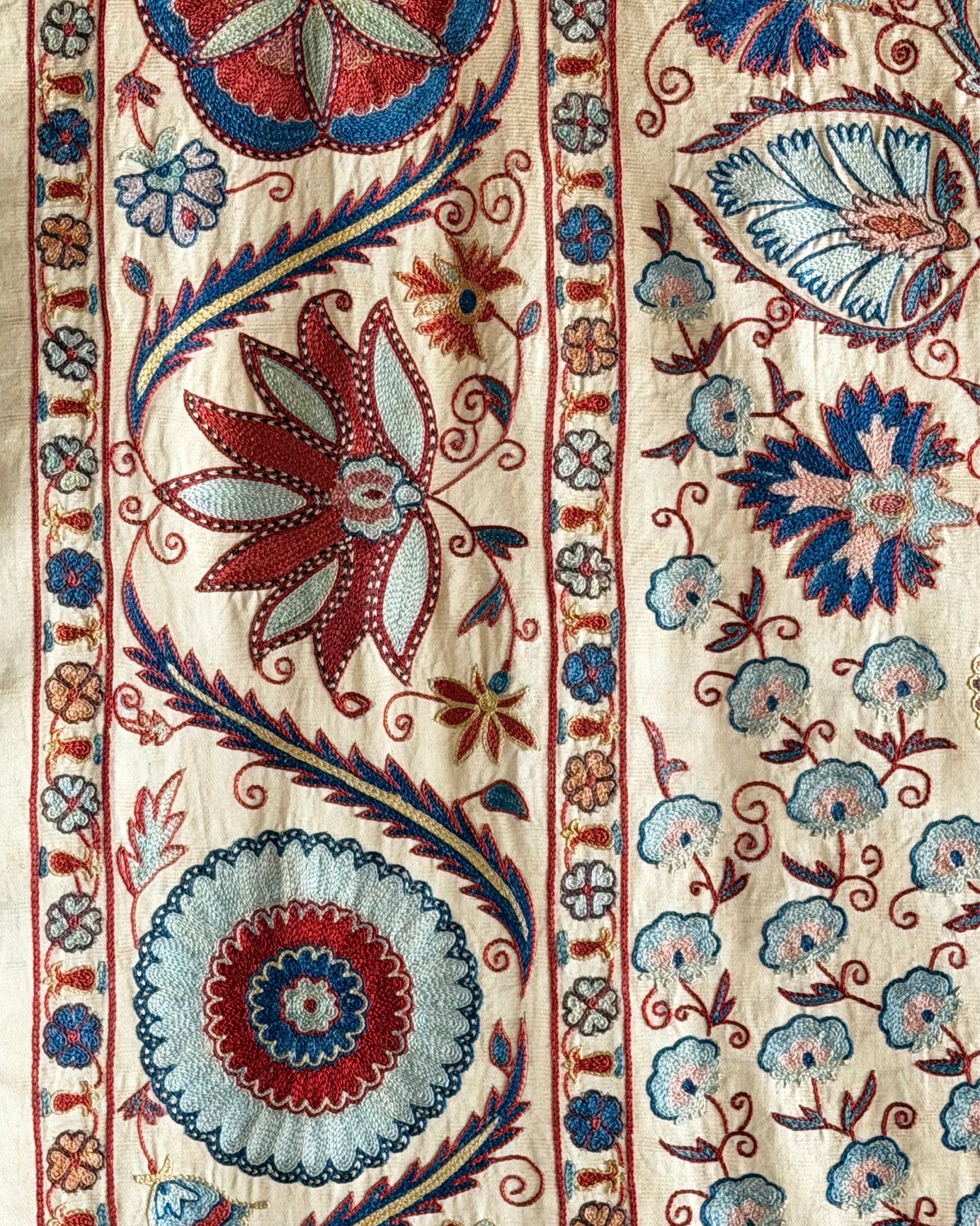 Hand Stitched Suzani (CSSU220422 | 61 1/2 x 93") Suzani Aziz Suzani