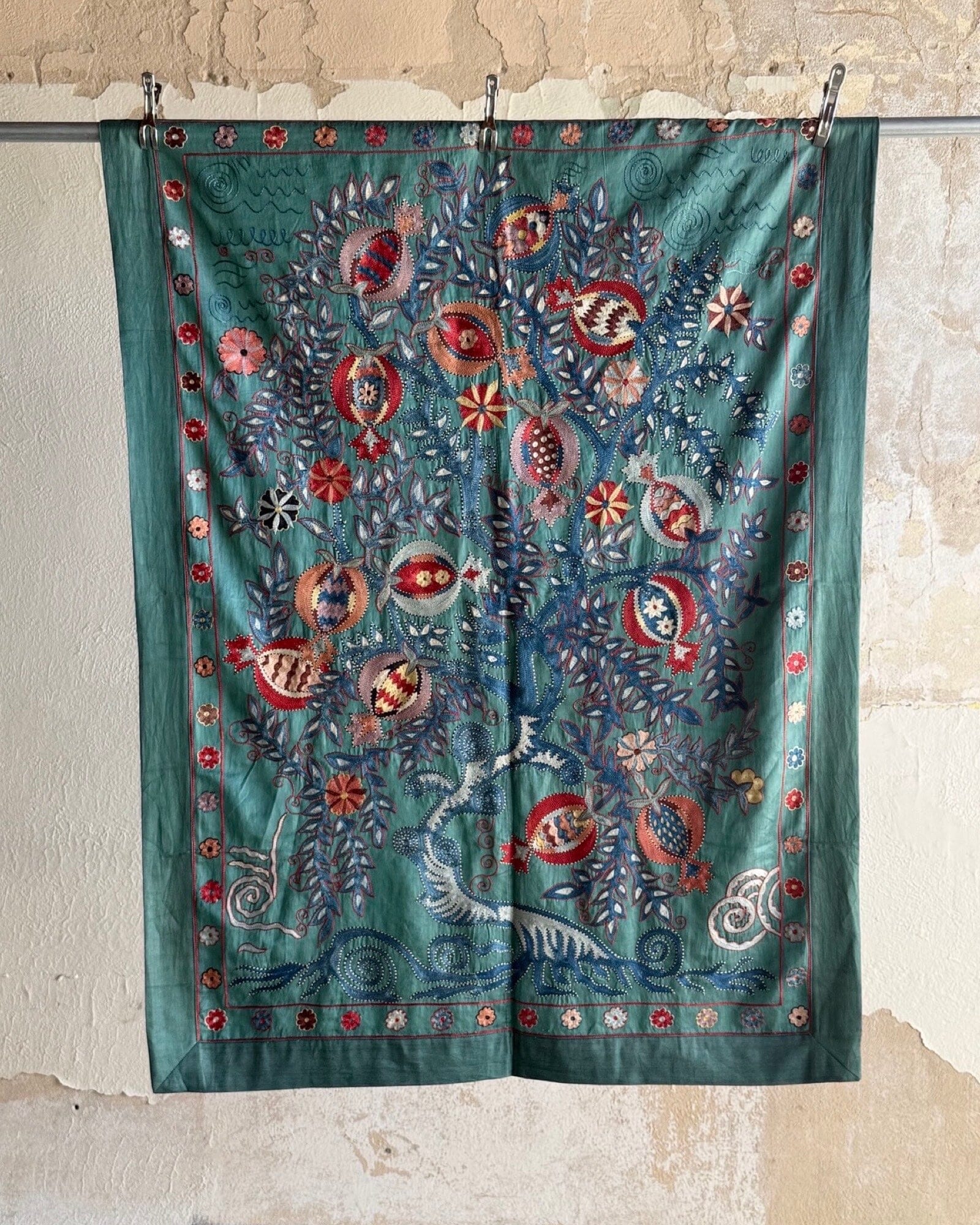 Hand Stitched Suzani (CSSU41225| 46 x 63") Suzani Aziz Suzani