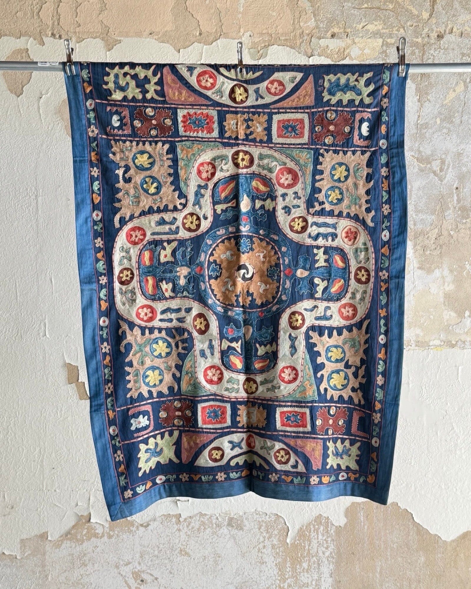 Hand Stitched Suzani (CSSU42025| 58 x 43") Suzani Aziz Suzani