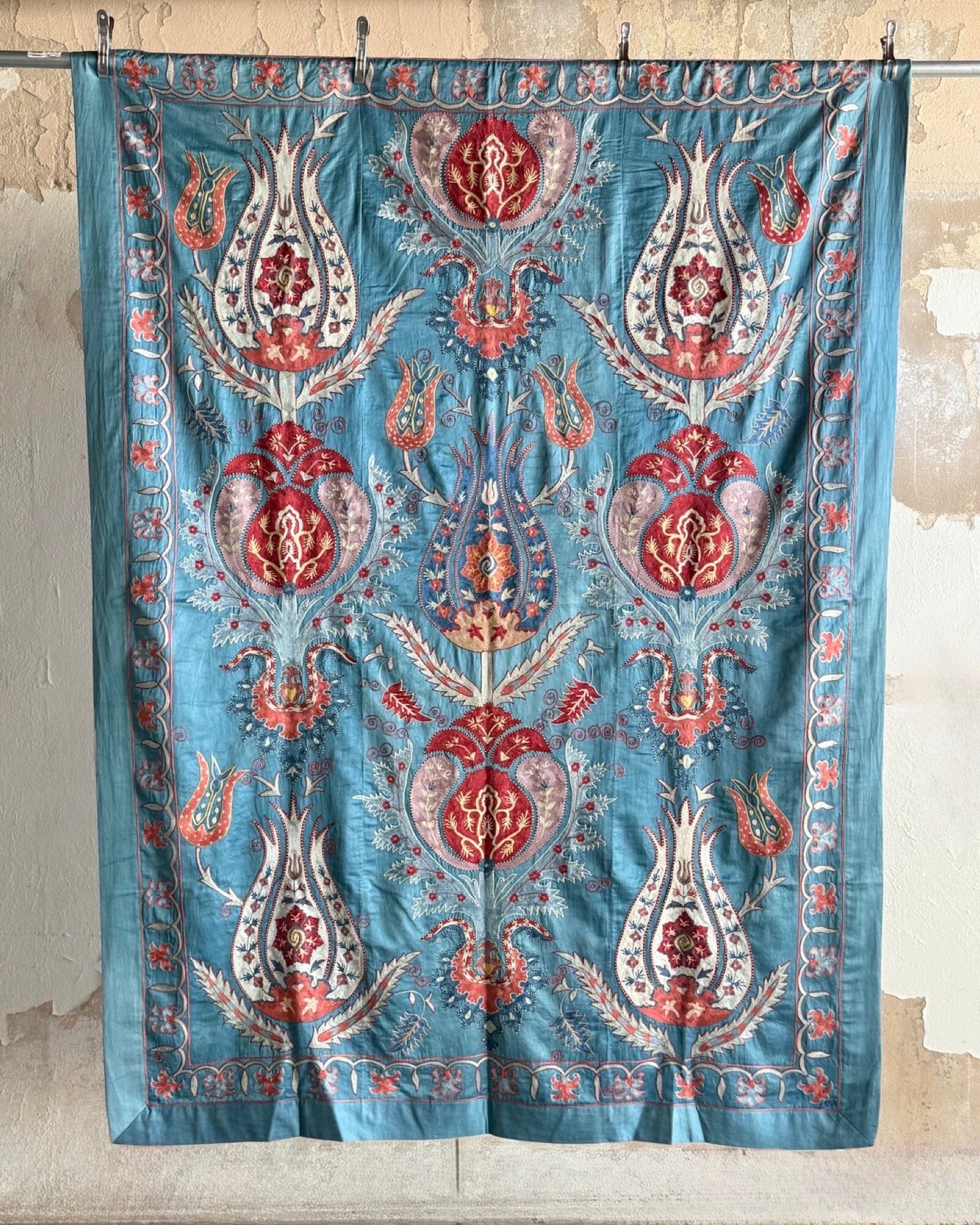 Hand Stitched Suzani (CSSU43225 | 64 x 88") Suzani Aziz Suzani