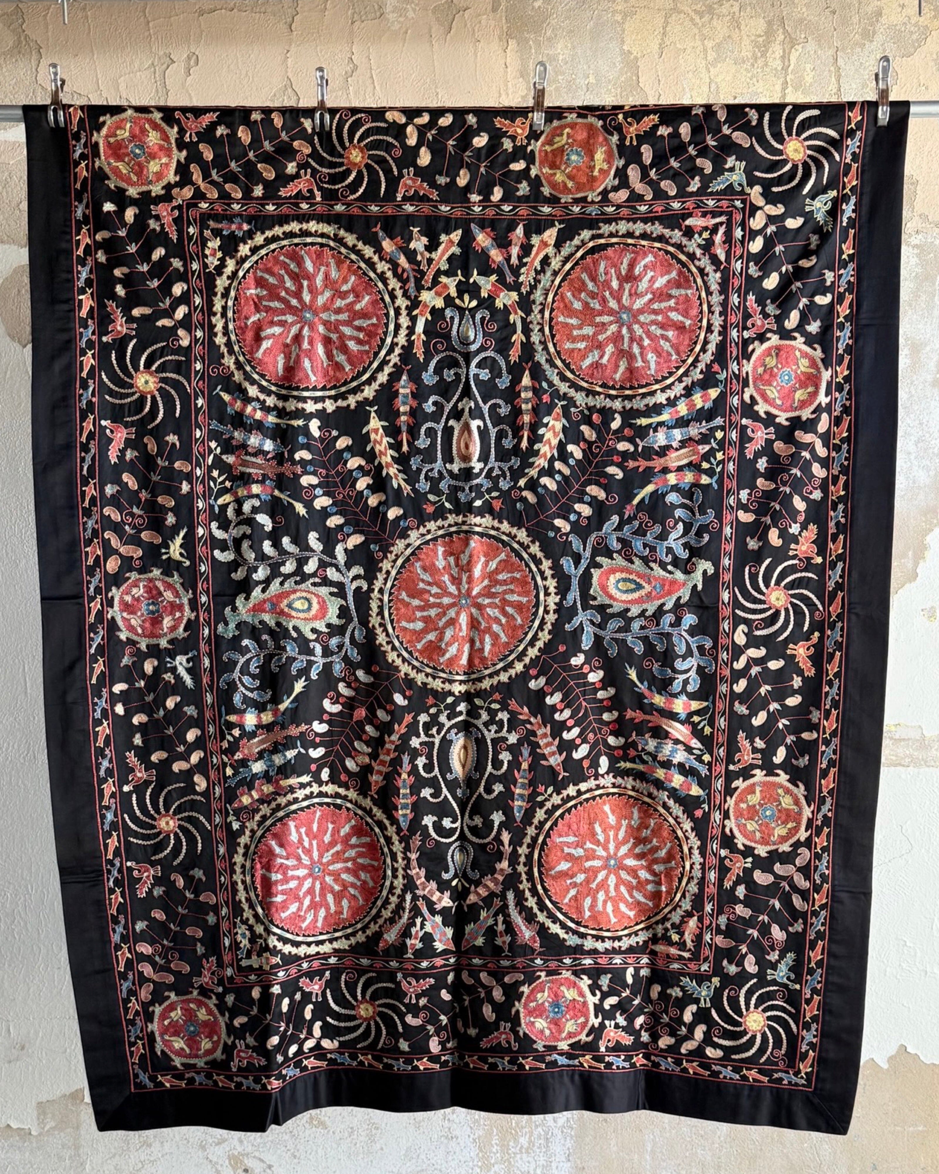 Hand Stitched Suzani (CSSU44225 | 64 x 80") Suzani Aziz Suzani