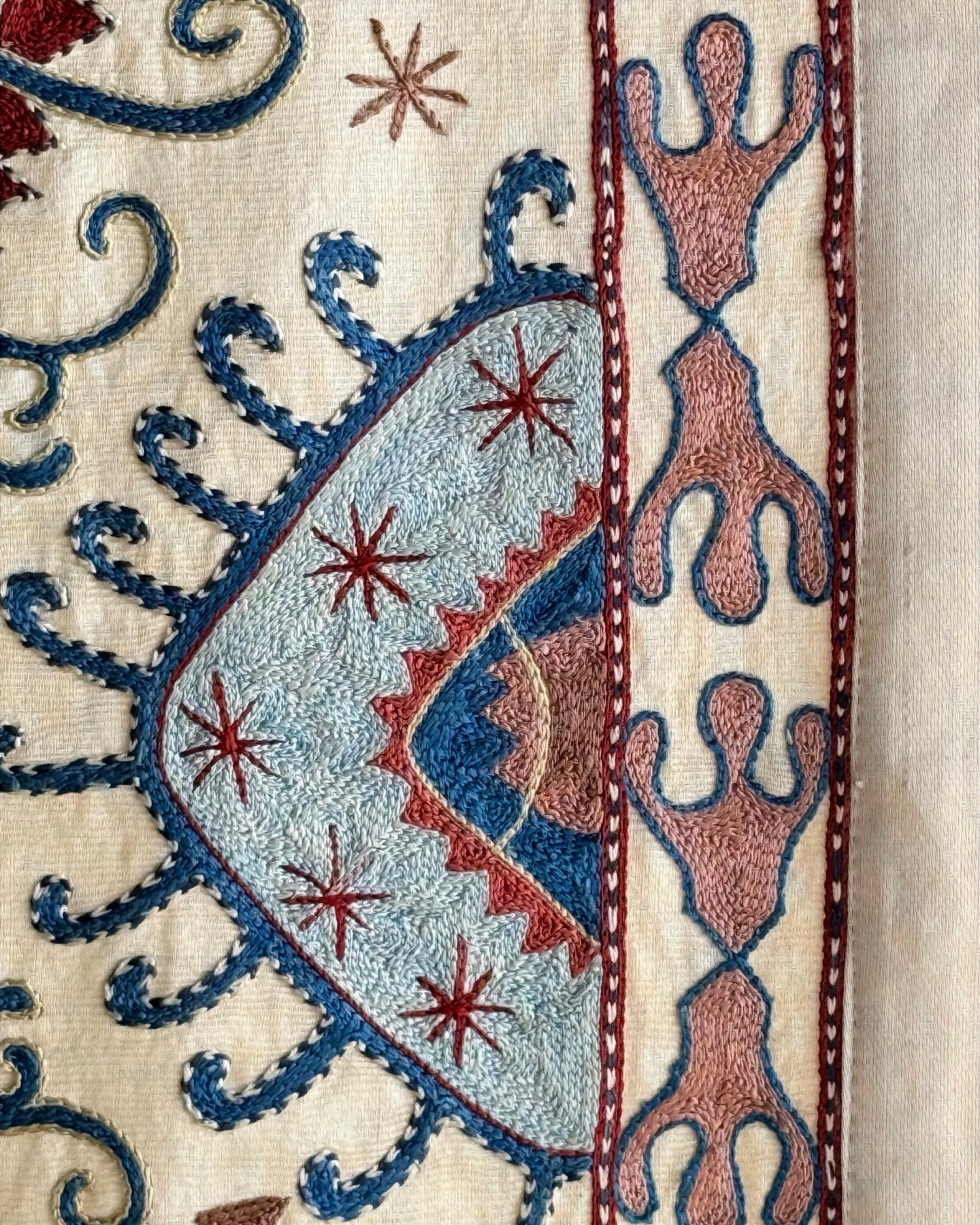 Hand Stitched Suzani (CSSU45325 | 60 x 82") Suzani Aziz Suzani